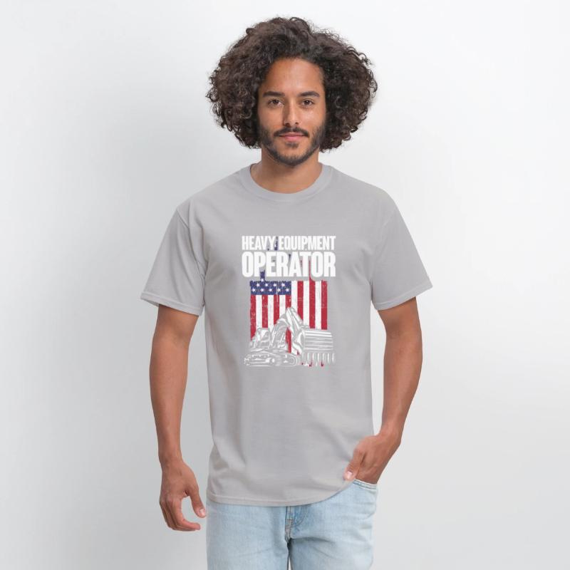 Heavy Equipment Operator American USA Flag