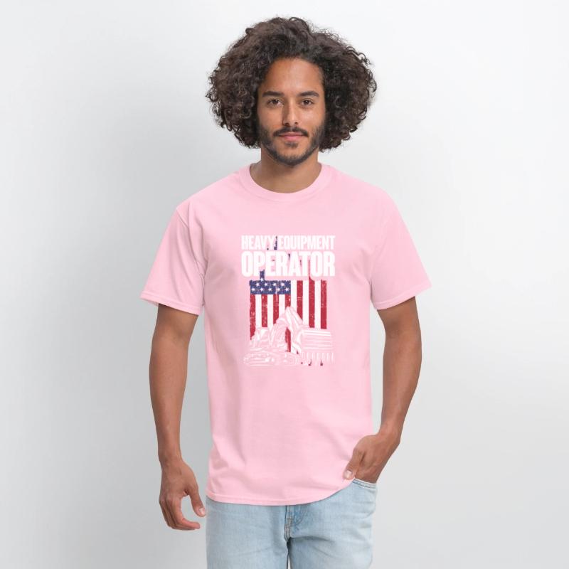 Heavy Equipment Operator American USA Flag