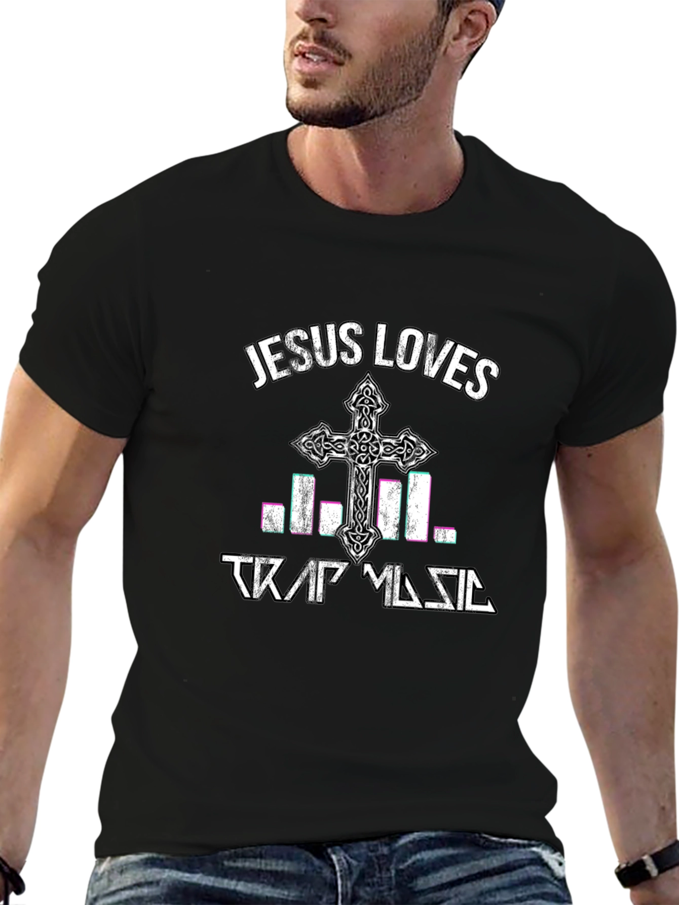 Jesus Loves Trap Music T-Shirt - Religious Graphic Tee