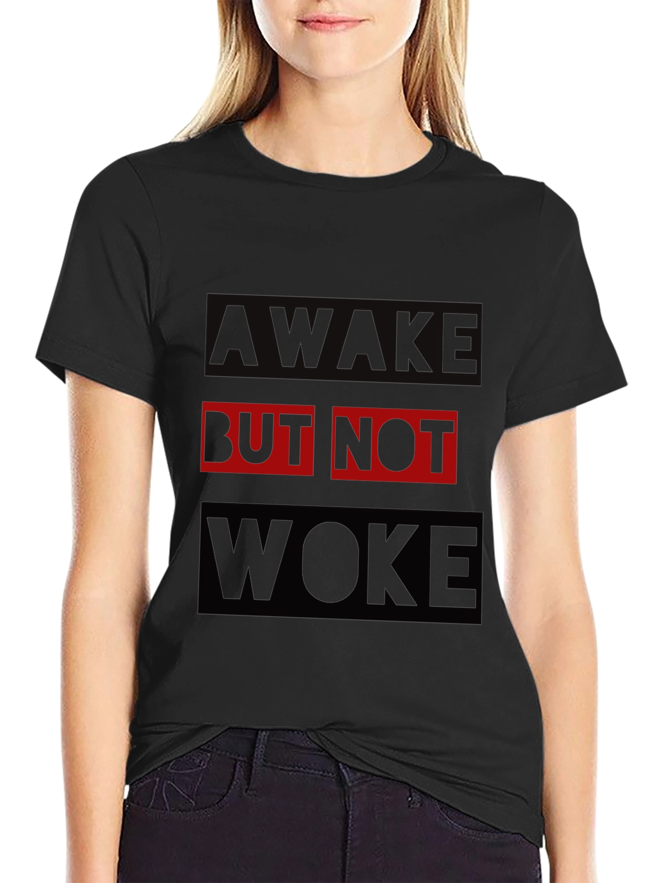 Awake But Not Woke Graphic Tee - Black