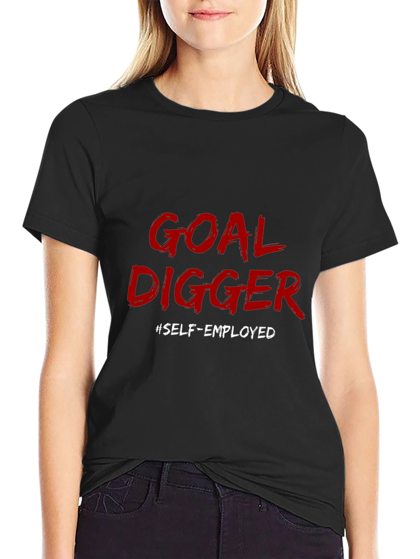 Goal Digger Self-Employed Black T-Shirt