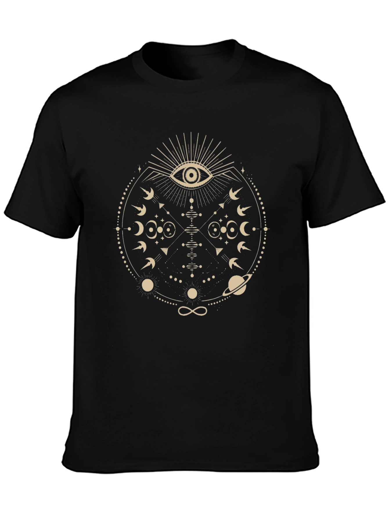 Mystic Eye Graphic Tee - Black Cotton Blend
