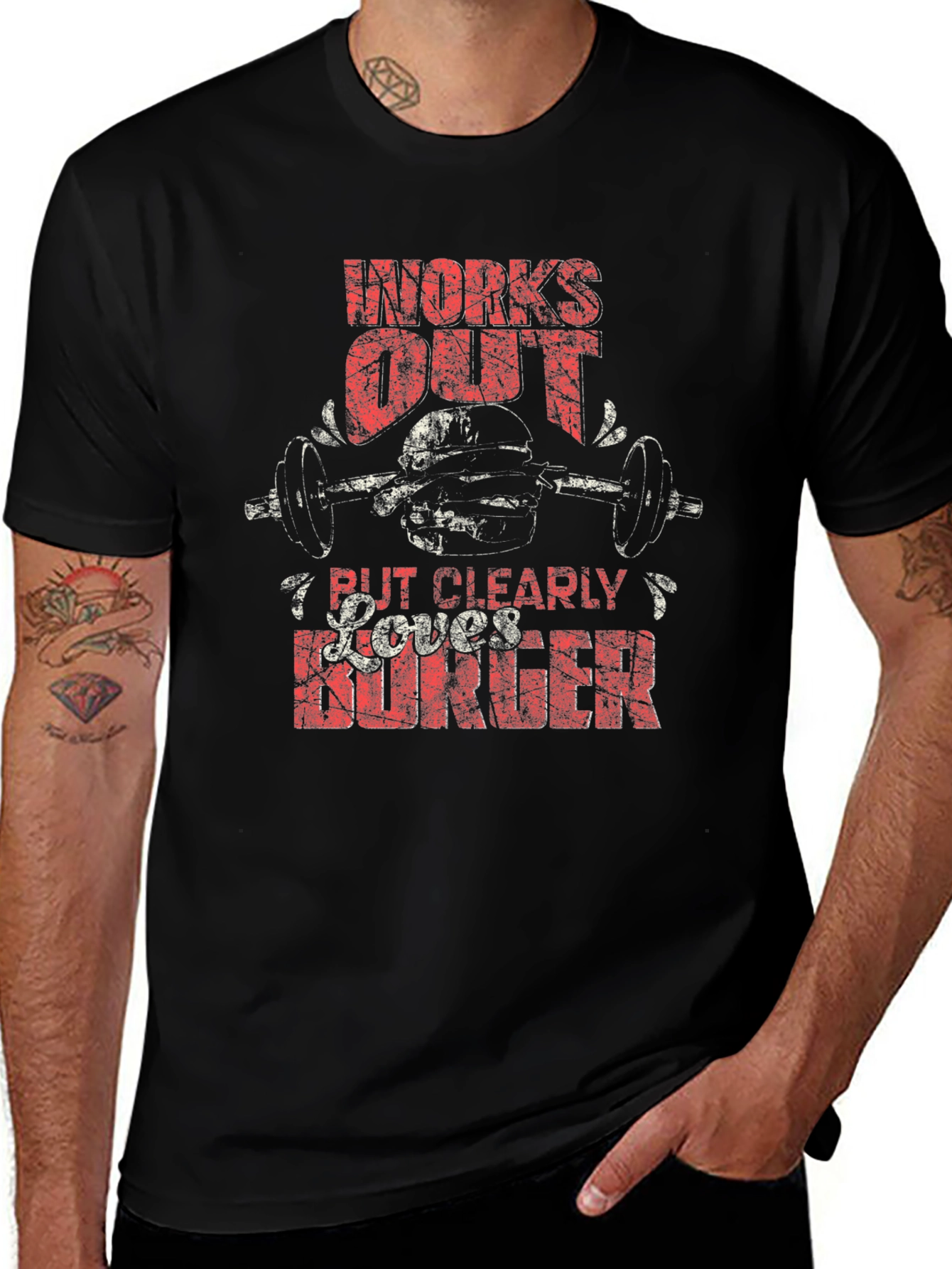 Workout & Burger T-Shirt - Funny Gym Tee