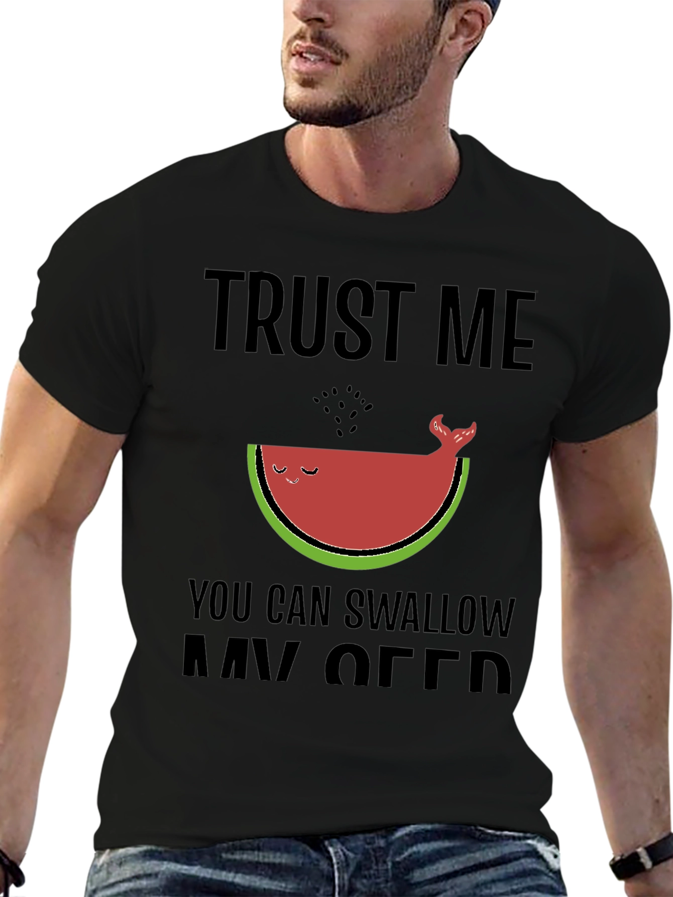 Funny Watermelon Whale Graphic Tee