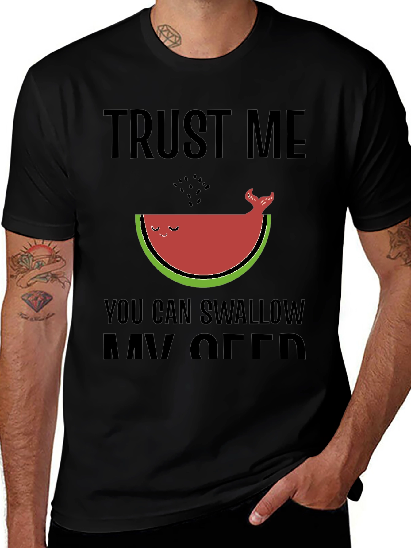 Funny Watermelon Whale Graphic Tee