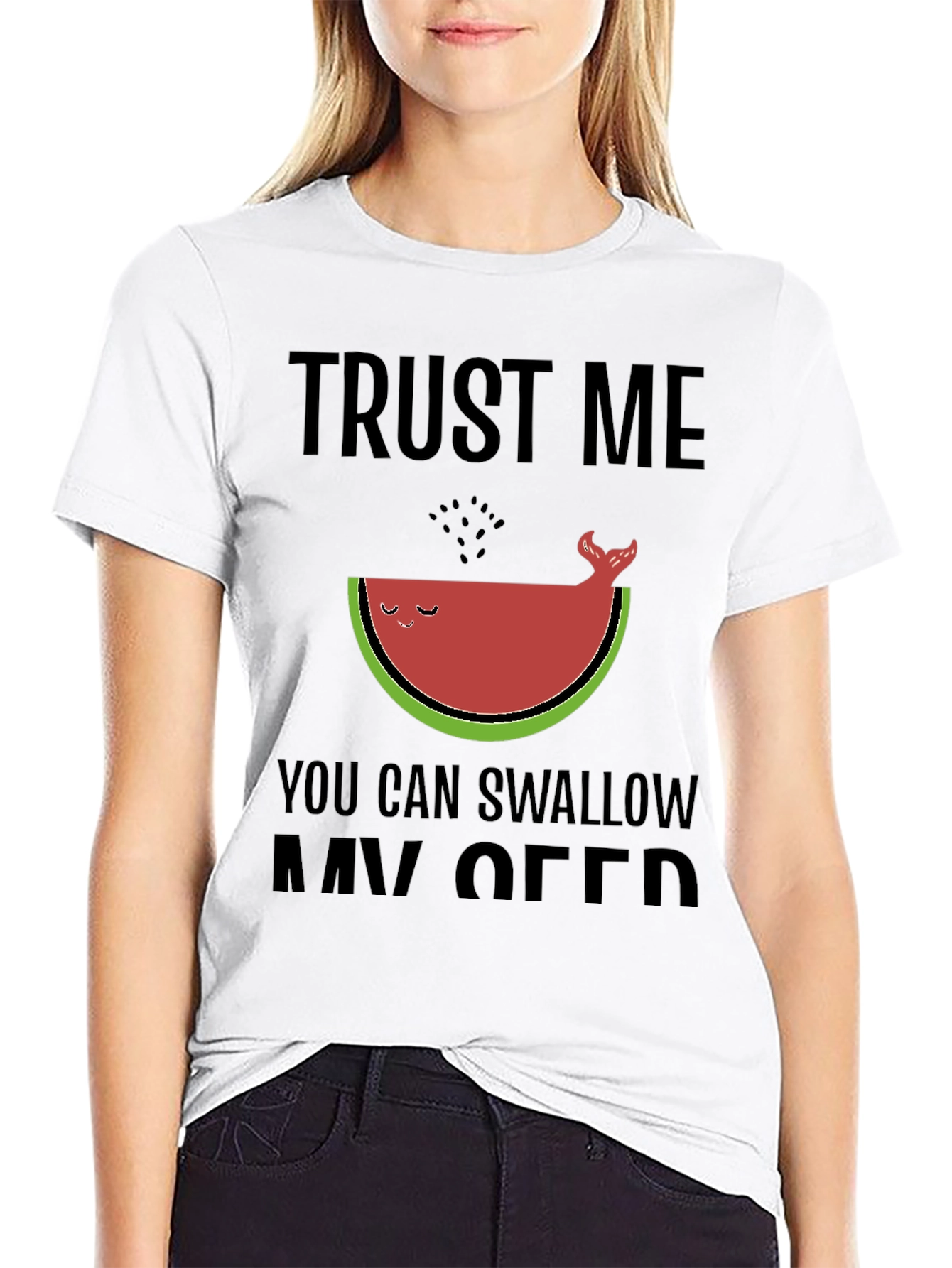 Funny Watermelon Whale Graphic Tee