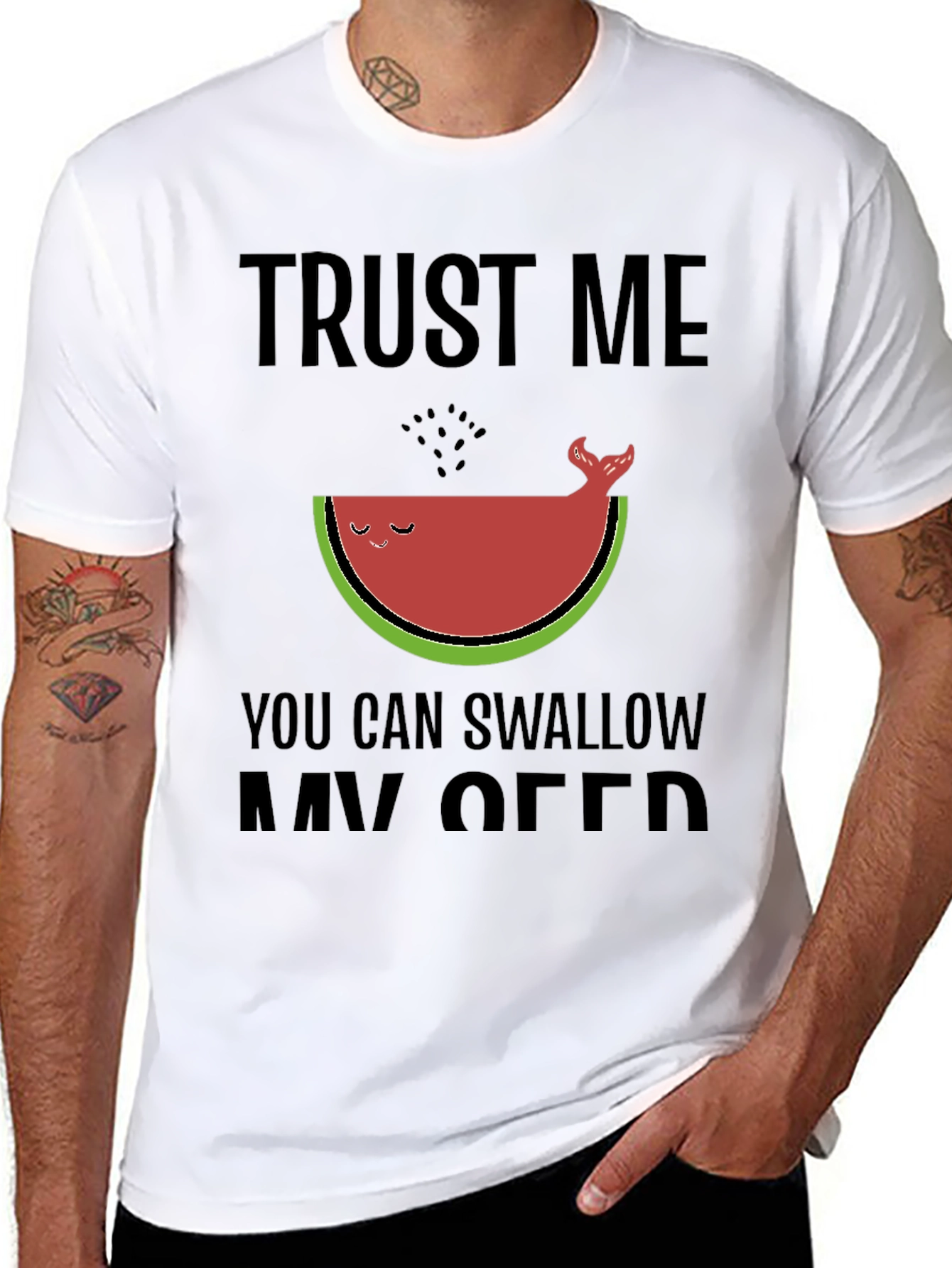 Funny Watermelon Whale Graphic Tee