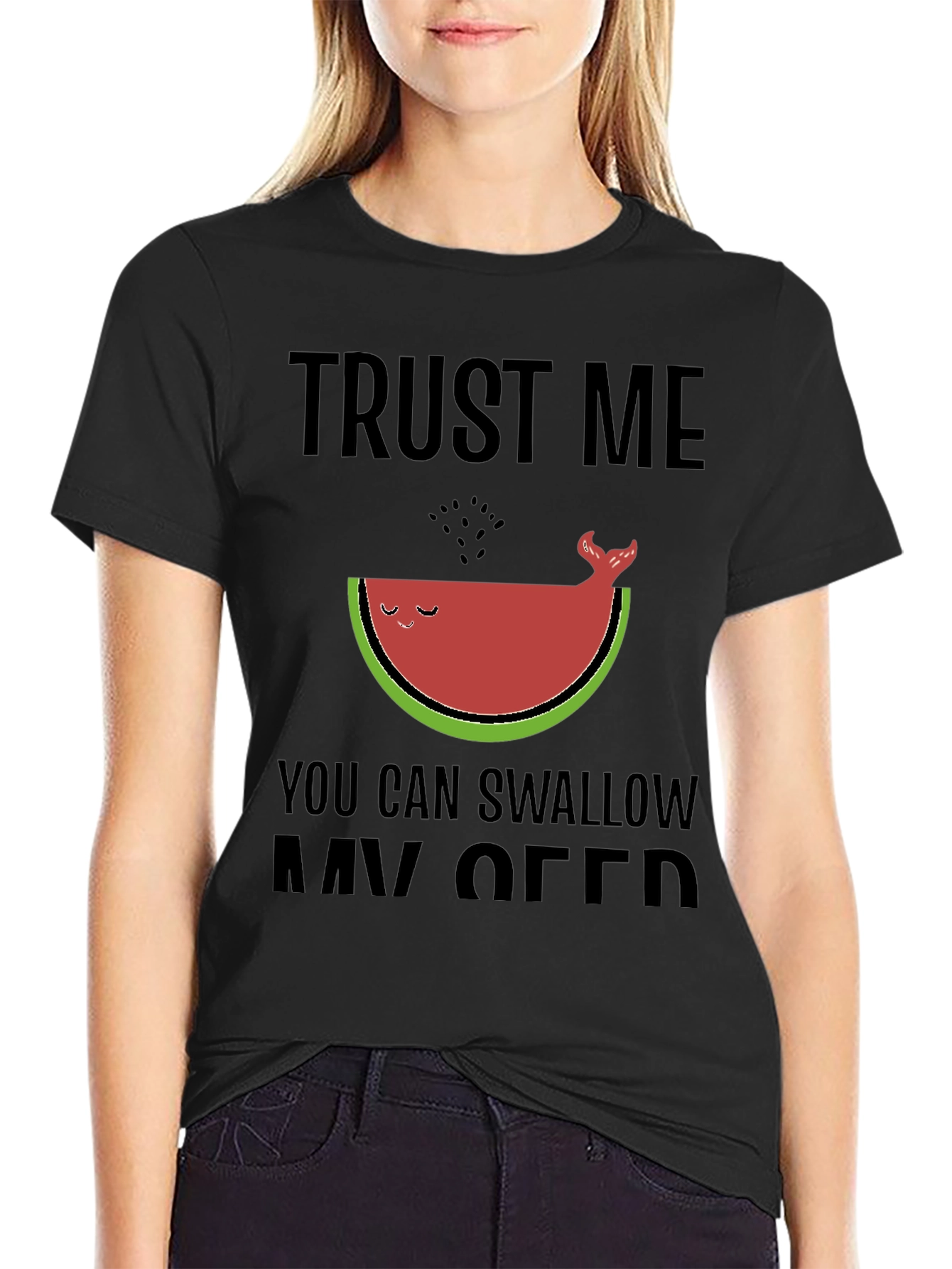 Funny Watermelon Whale Graphic Tee