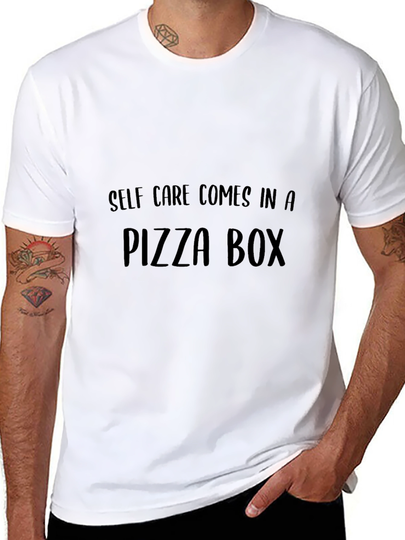 Pizza Self-Care Graphic Tee - Comfort Food Shirt