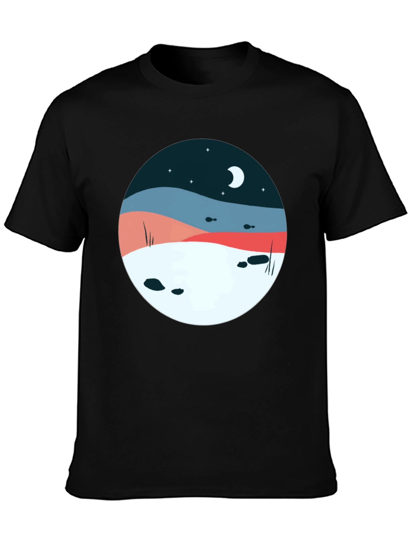 Nature Scene Graphic Tee - Black