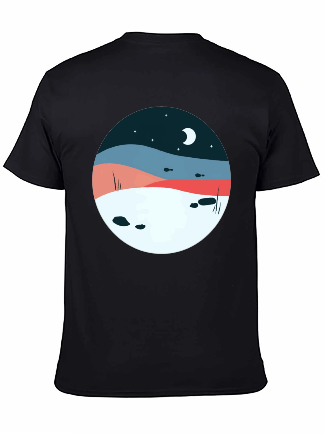 Nature Scene Graphic Tee - Black