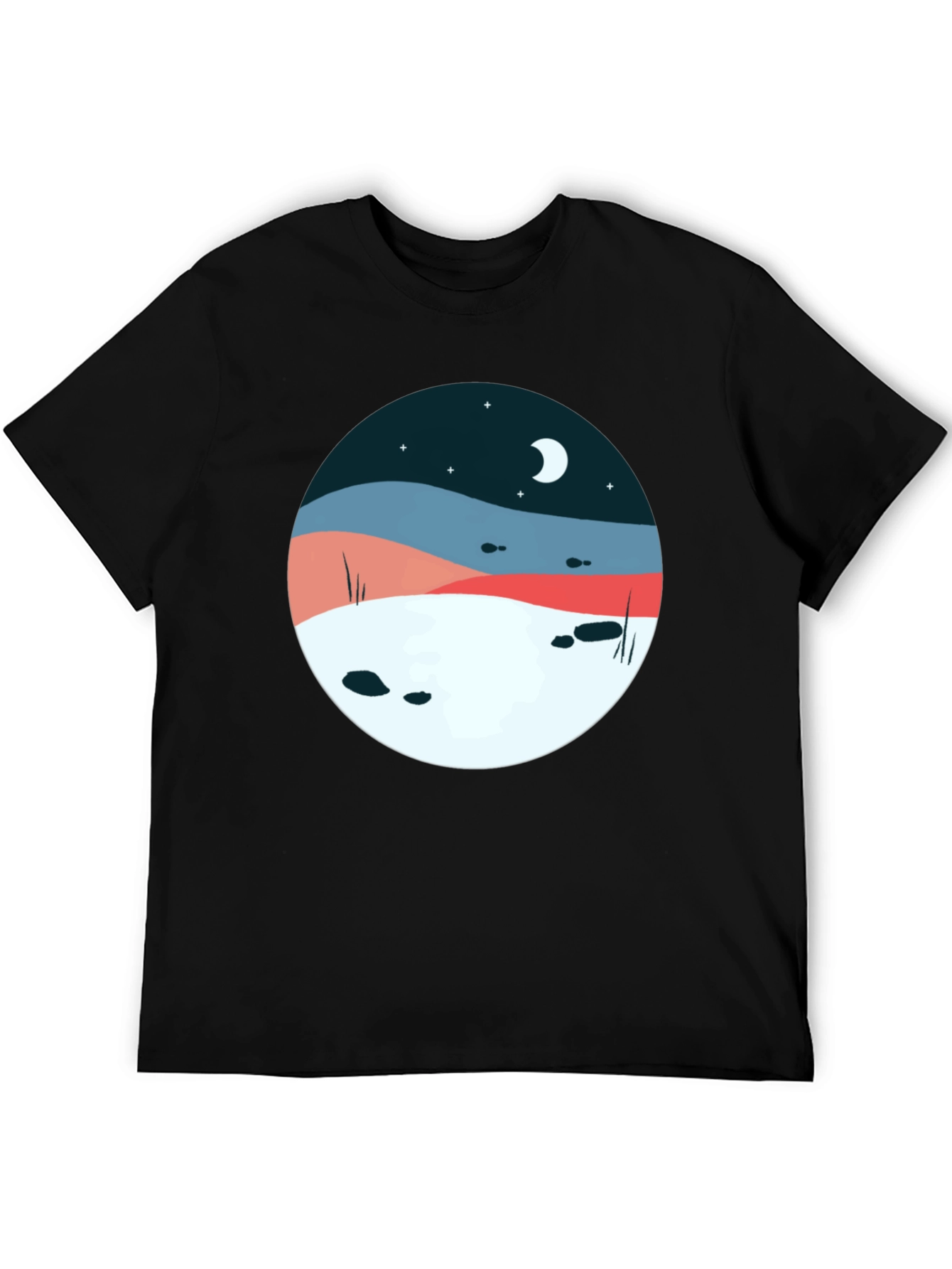 Nature Scene Graphic Tee - Black