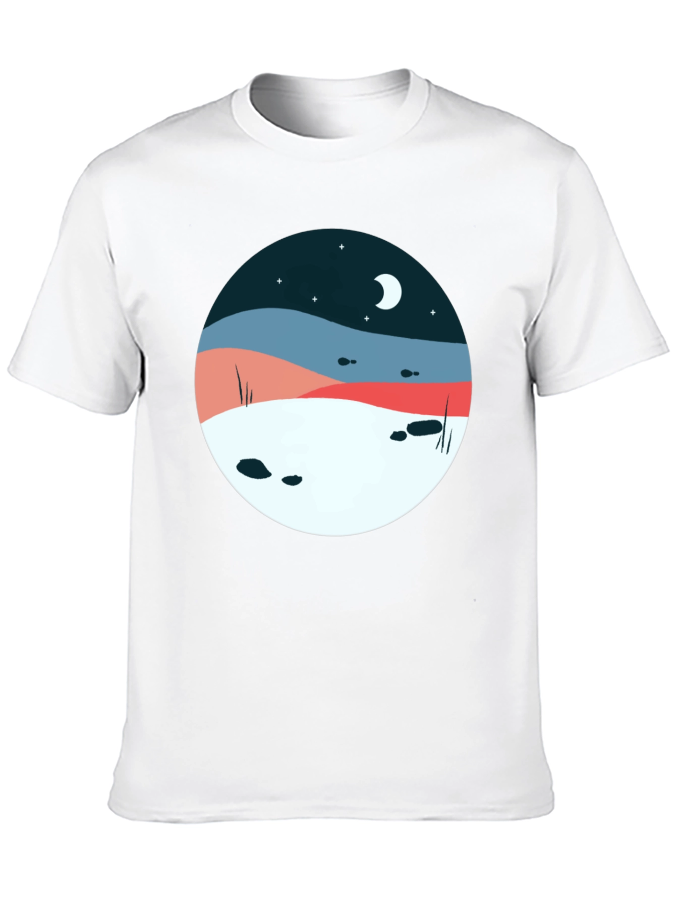 Nature Scene Graphic Tee - Black