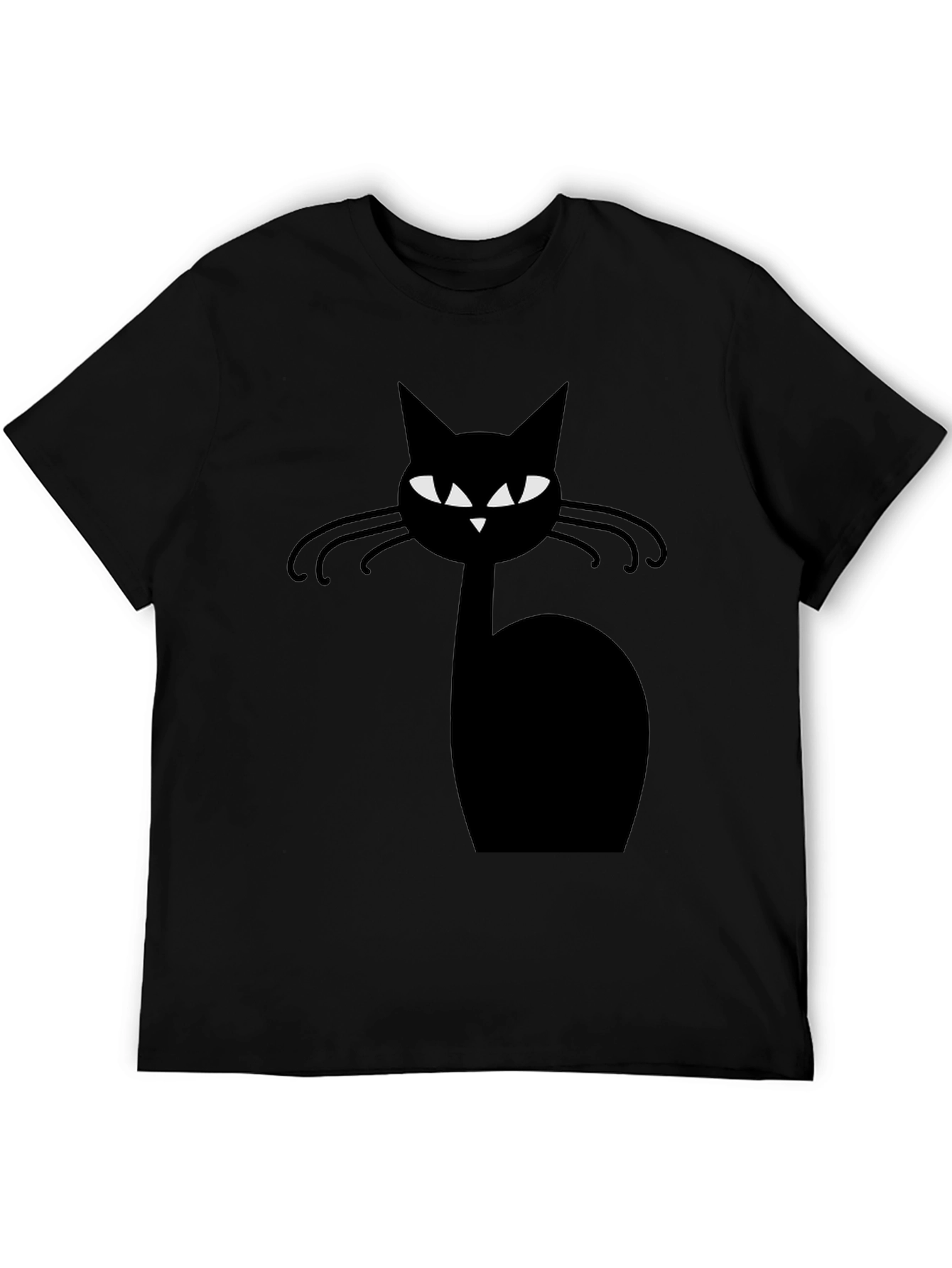 Cool Cat Graphic Tee - Black Cotton Comfort
