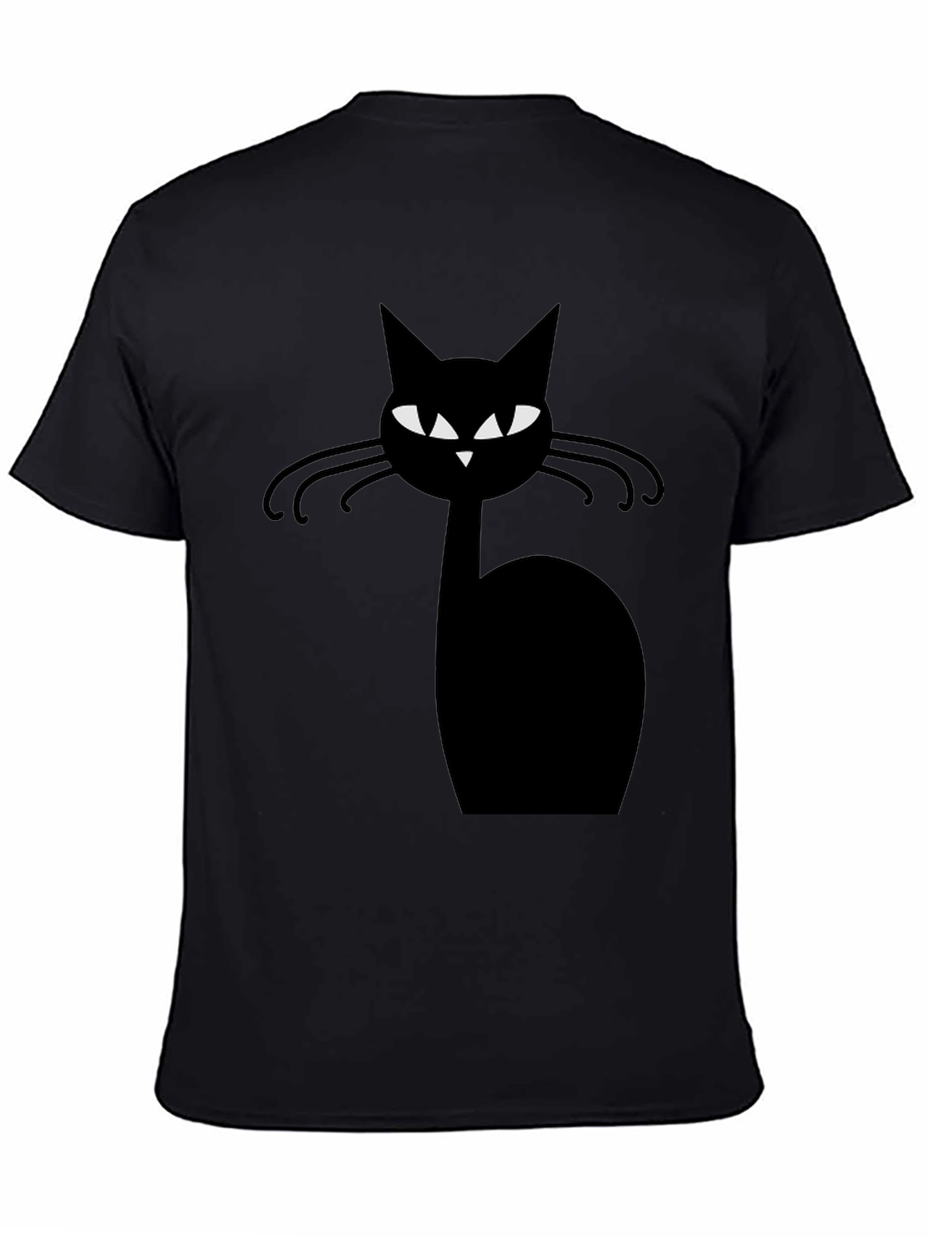 Cool Cat Graphic Tee - Black Cotton Comfort