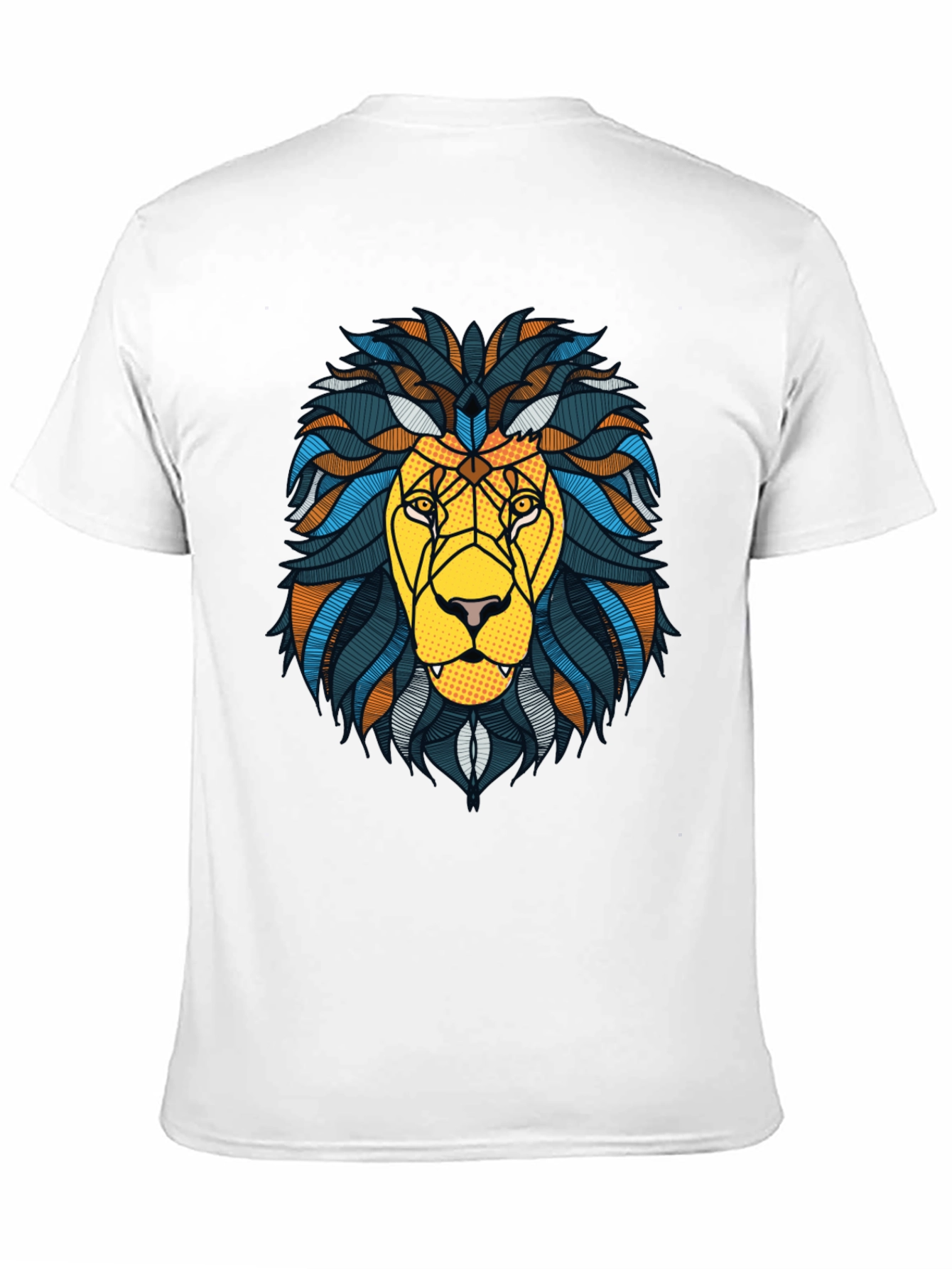 Lion Graphic Print Black Mens T-Shirt