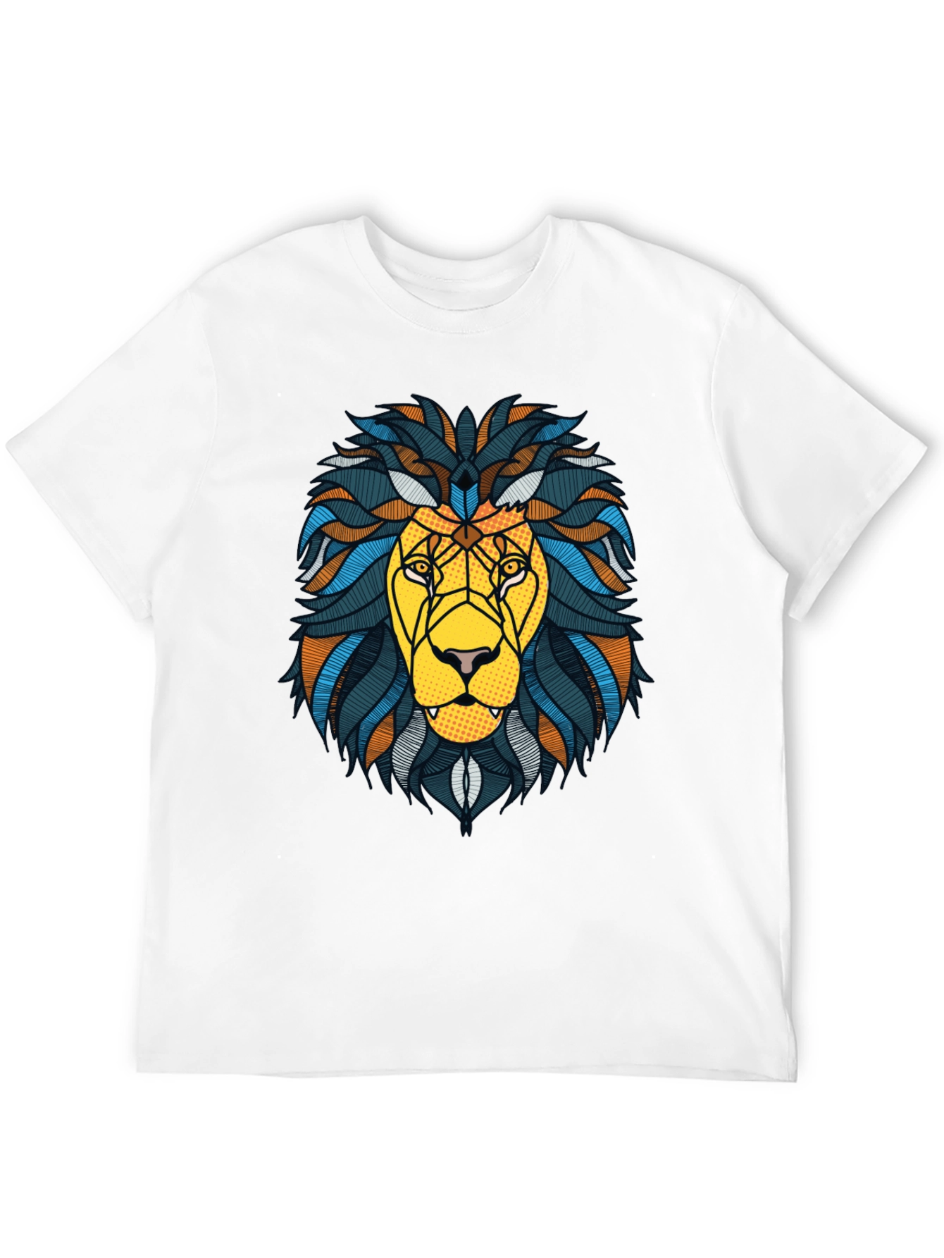 Lion Graphic Print Black Mens T-Shirt