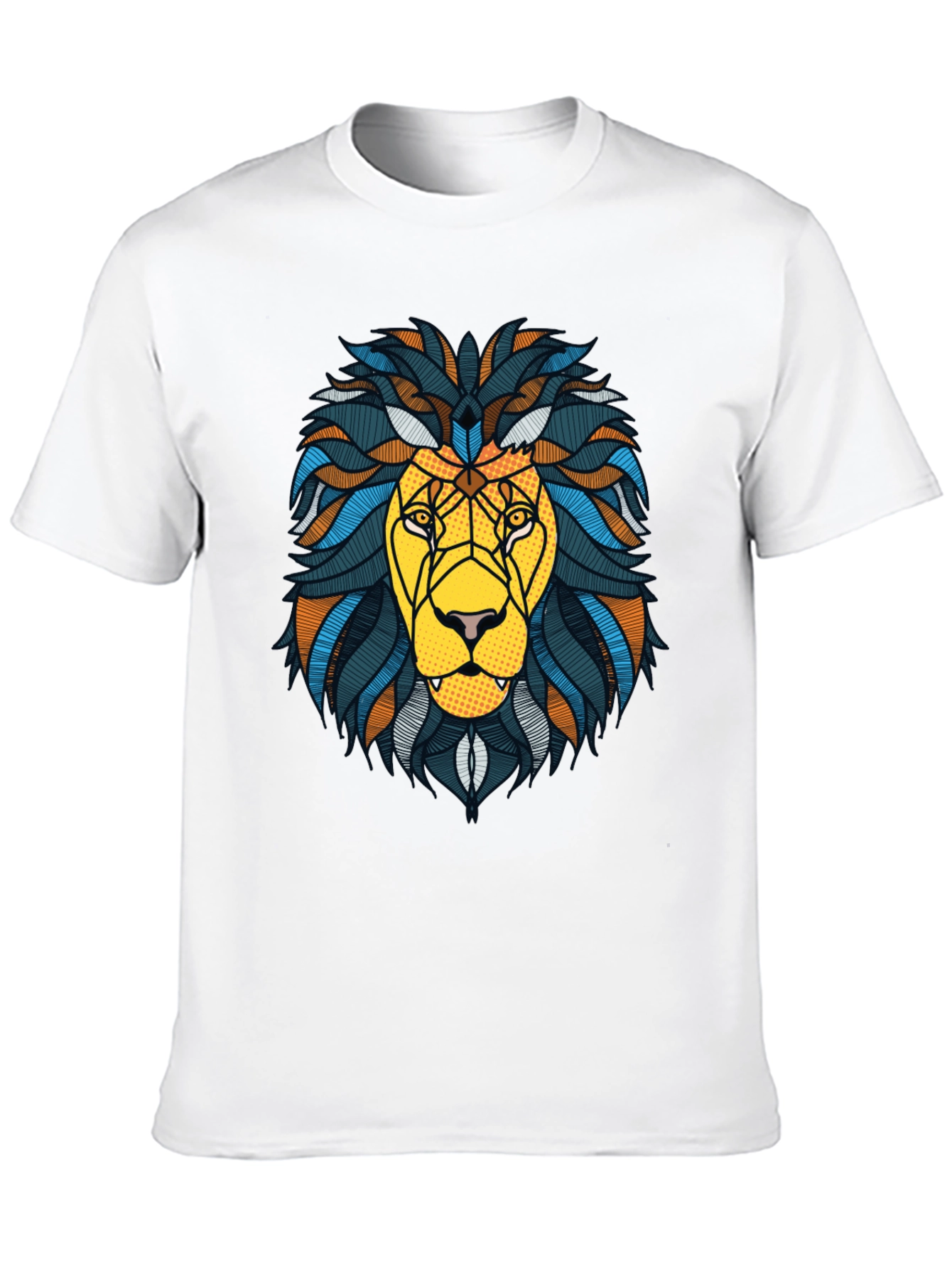 Lion Graphic Print Black Mens T-Shirt
