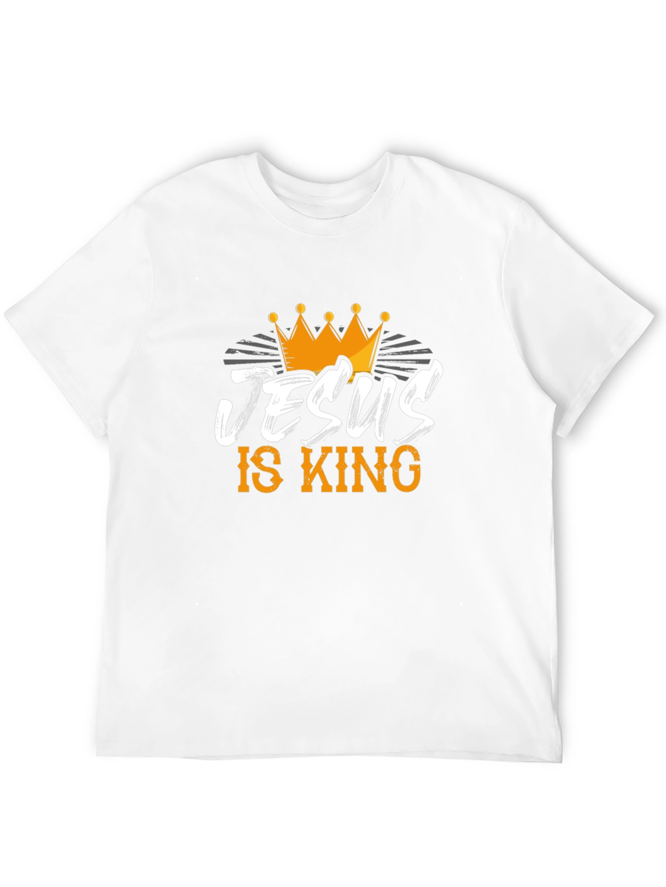 Jesus is King Black T-Shirt with Crown