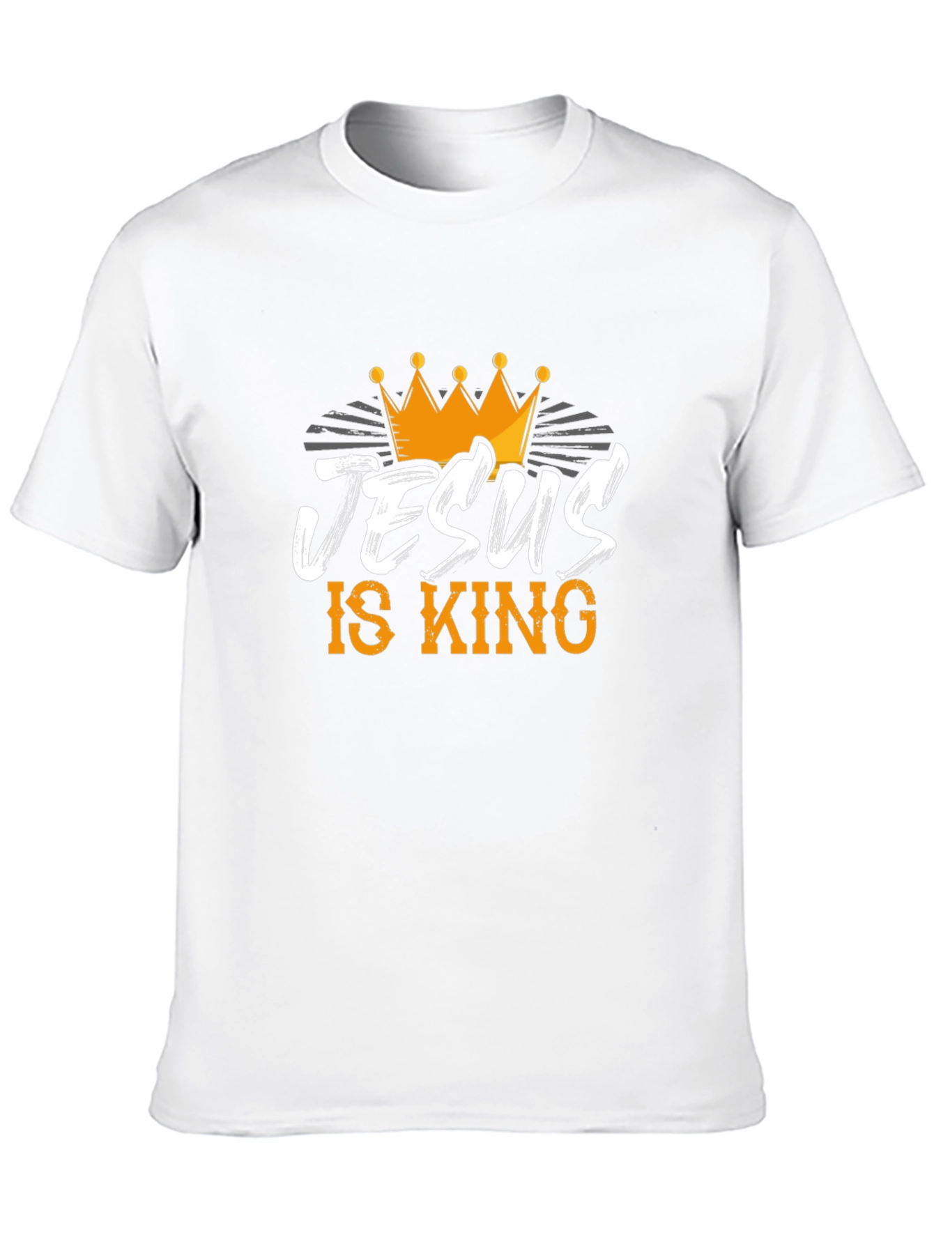 Jesus is King Black T-Shirt with Crown