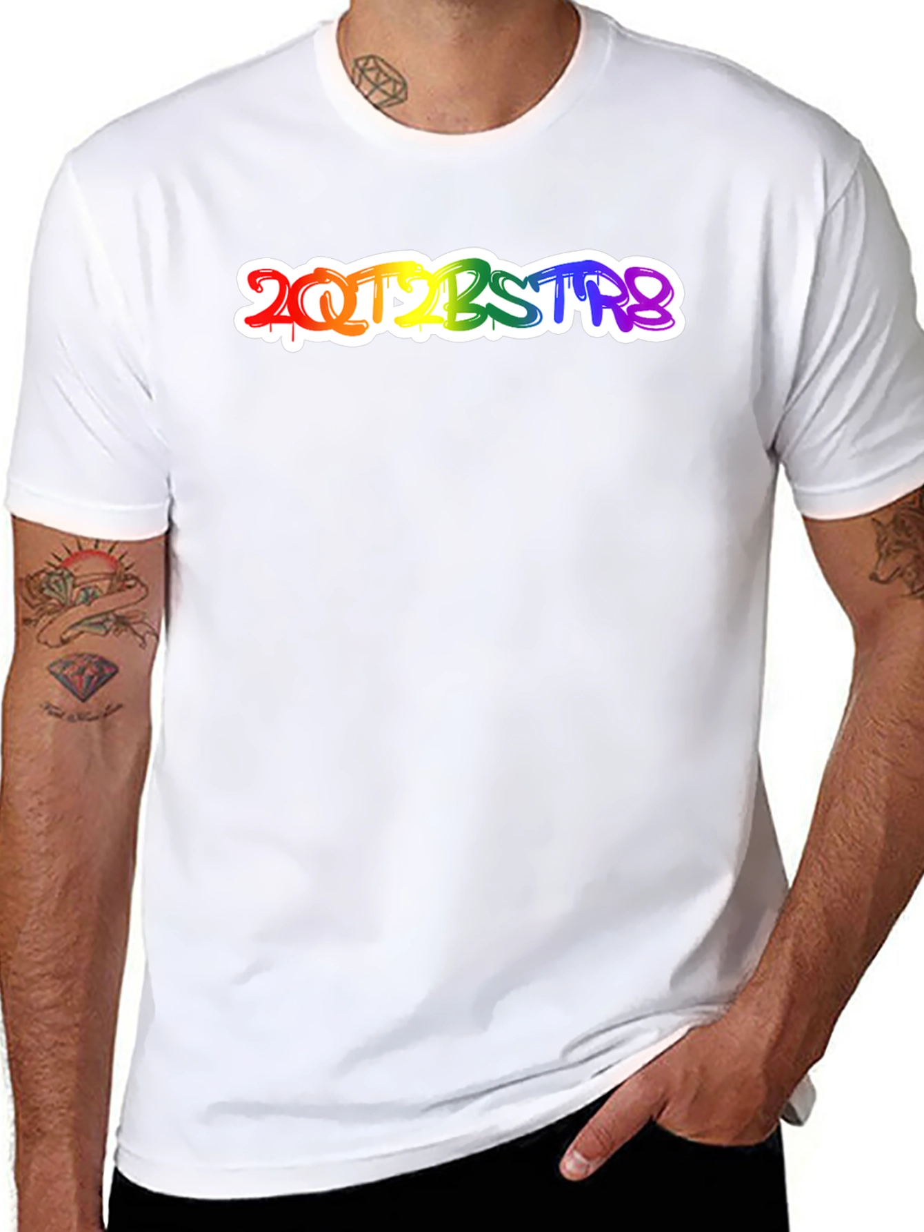 2QT2BSTR8 Rainbow Graphic T-Shirt