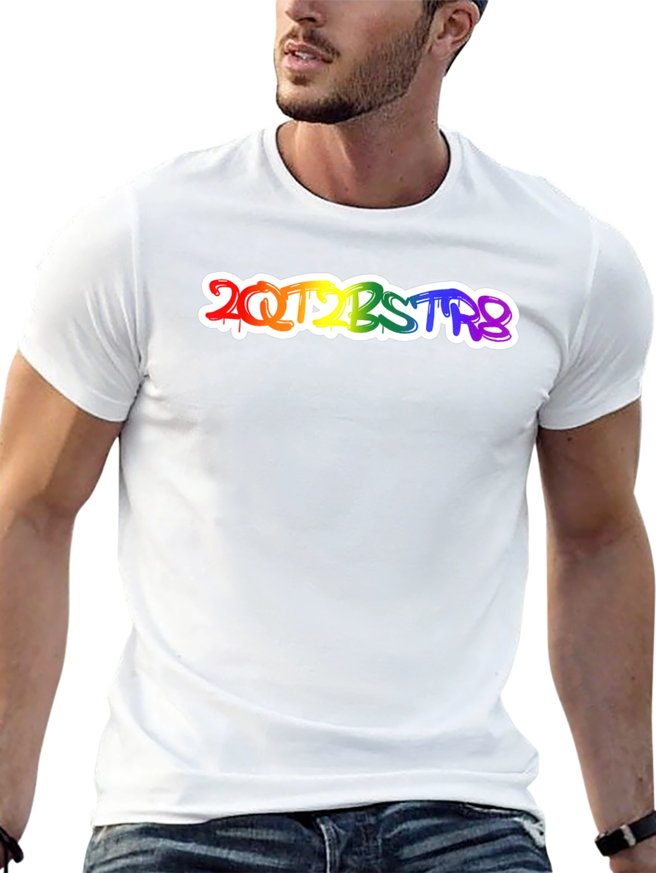 2QT2BSTR8 Rainbow Graphic T-Shirt