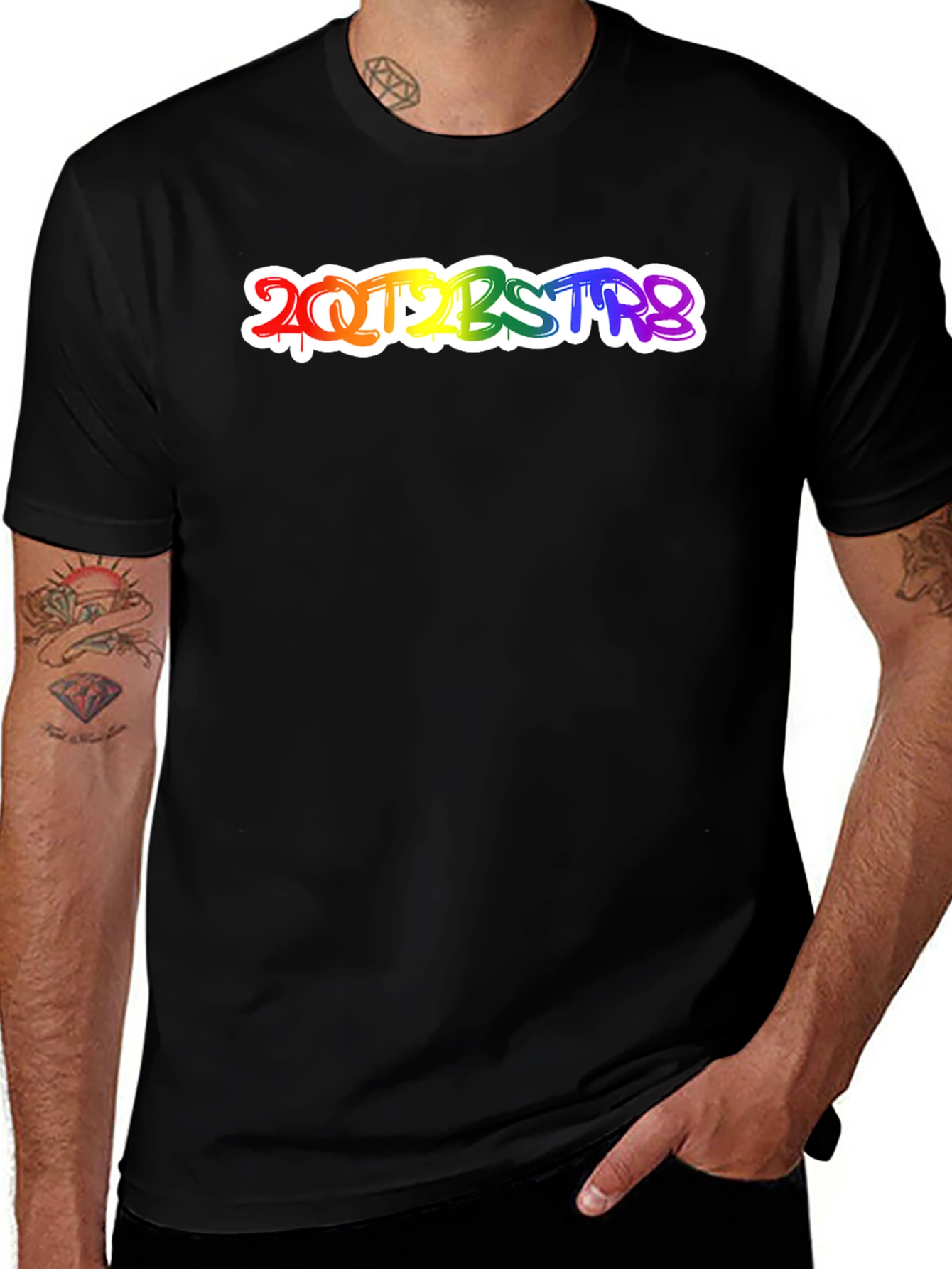 2QT2BSTR8 Rainbow Graphic T-Shirt