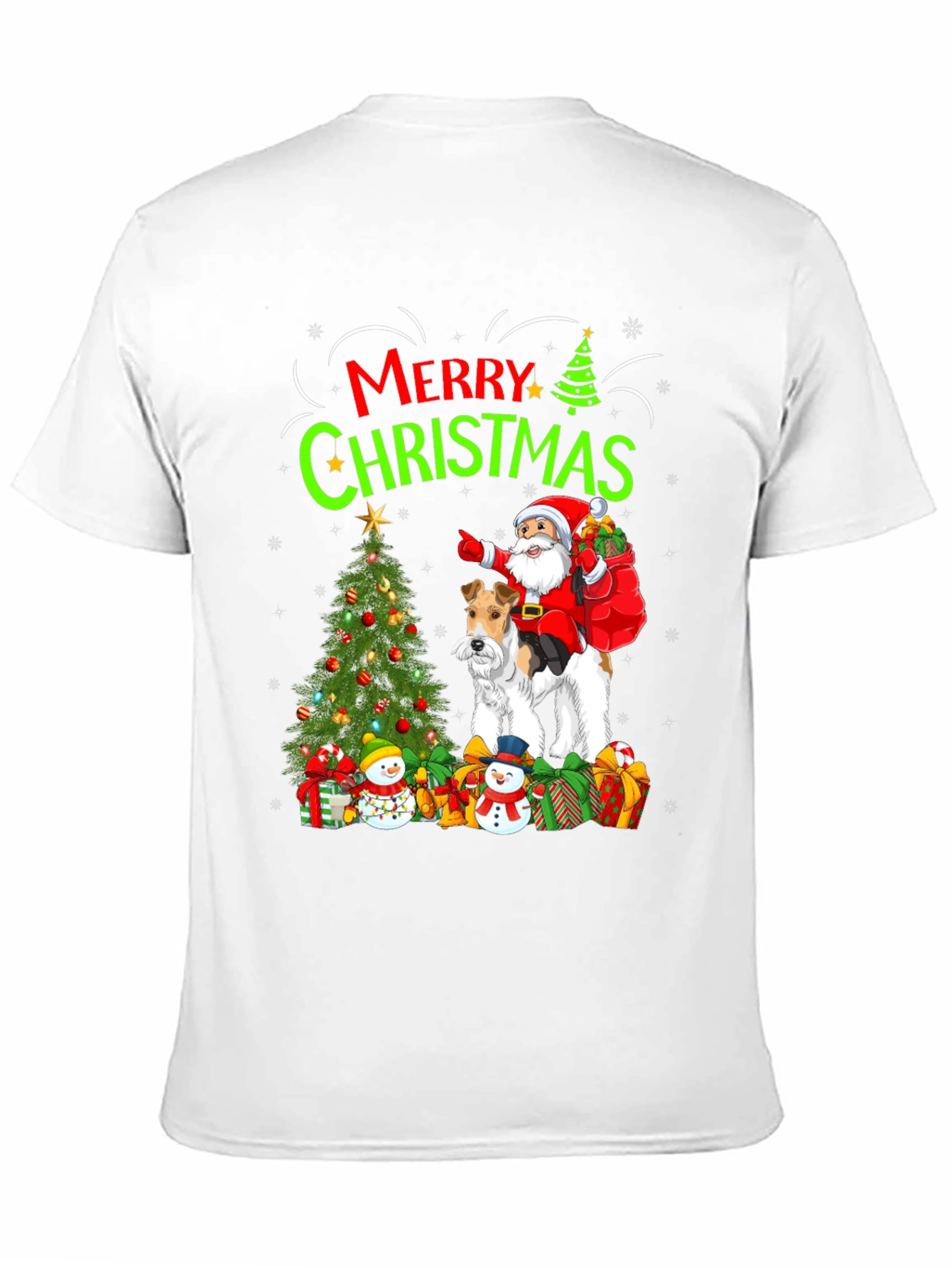 Festive Dog & Santa Christmas Tee