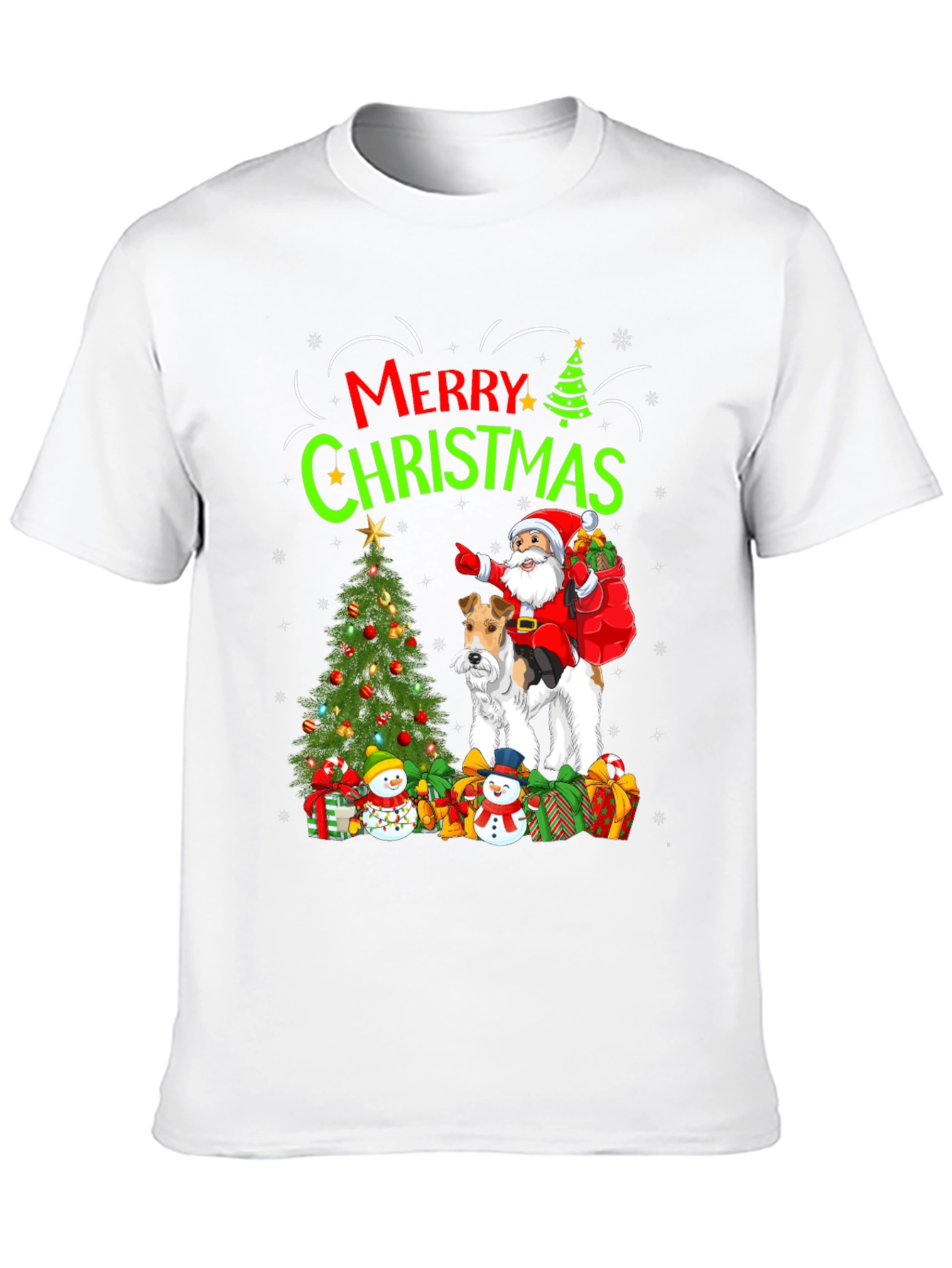 Festive Dog & Santa Christmas Tee