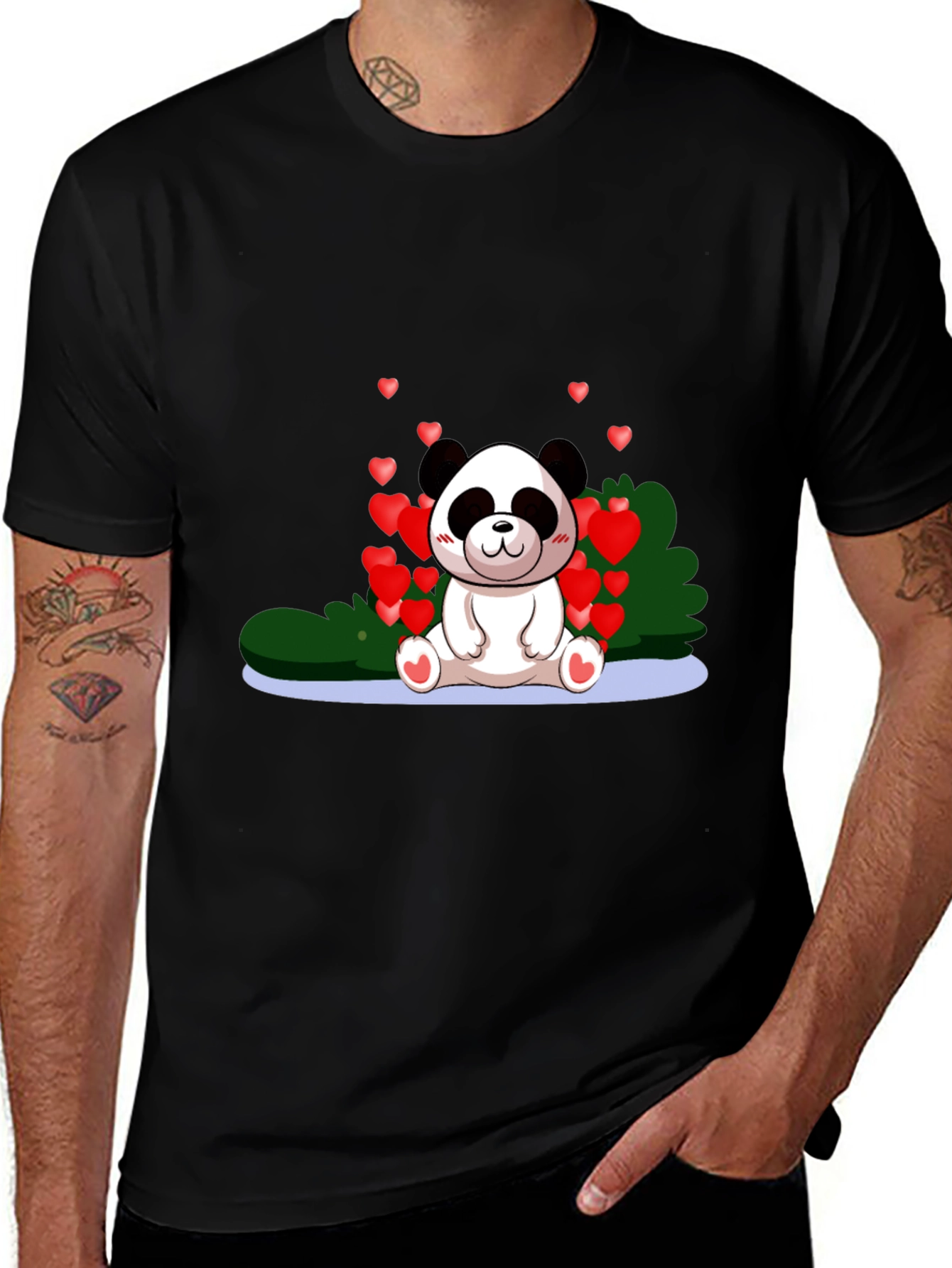 Panda Love Graphic Tee - Cute Valentines Day Shirt