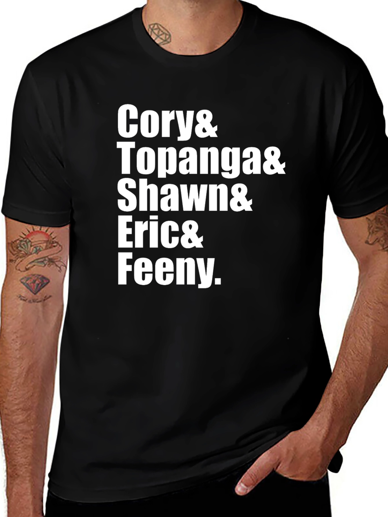 Boy Meets World Characters Black T-Shirt
