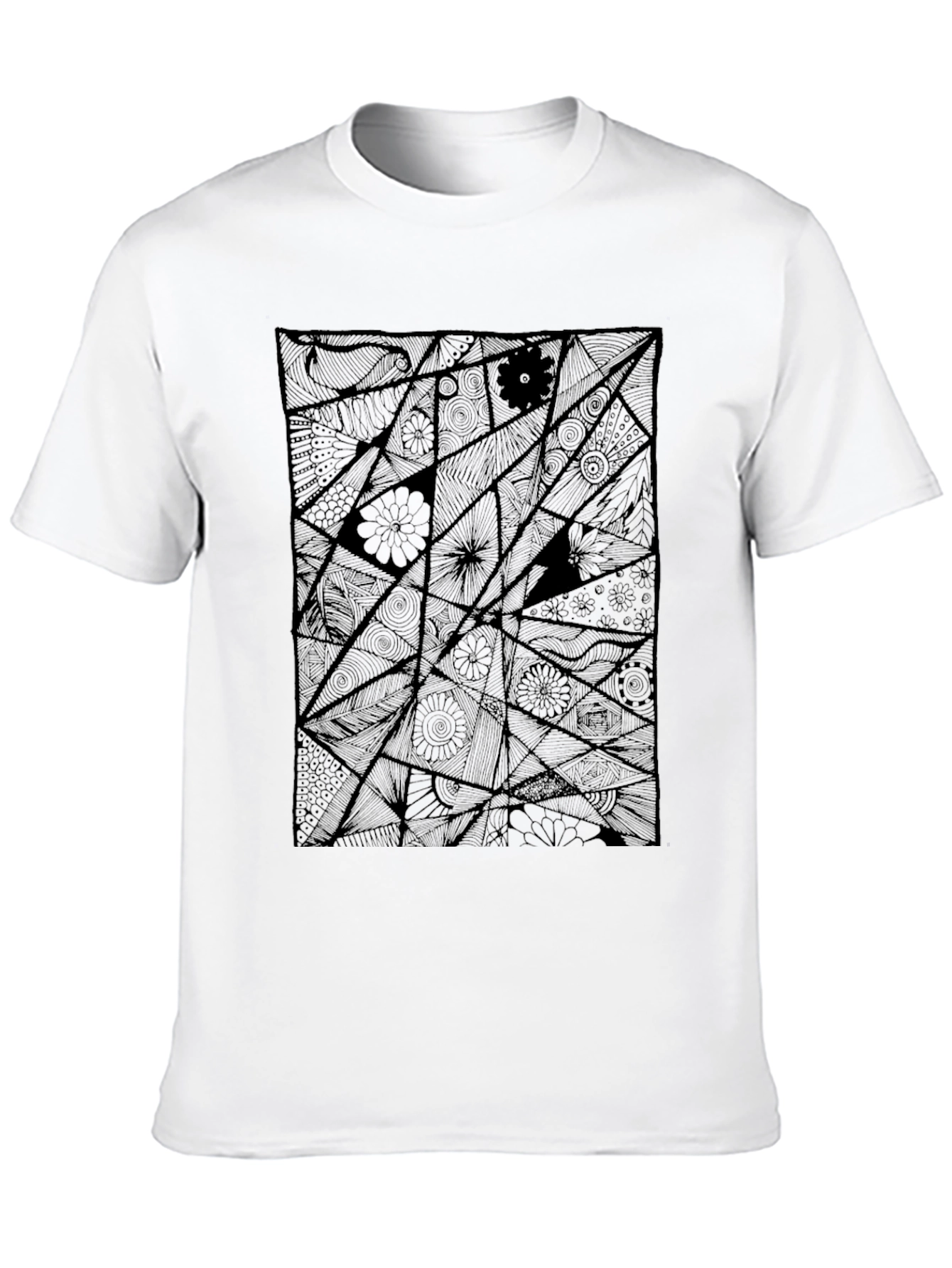 Abstract Geometric Black Graphic T-Shirt