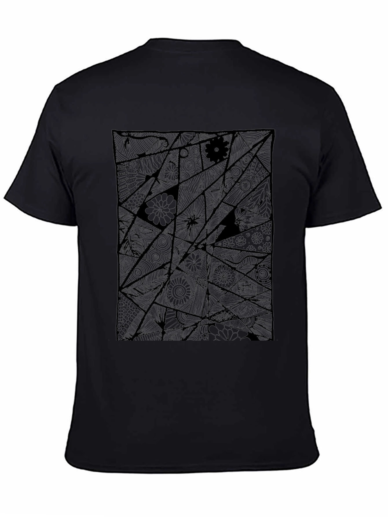 Abstract Geometric Black Graphic T-Shirt
