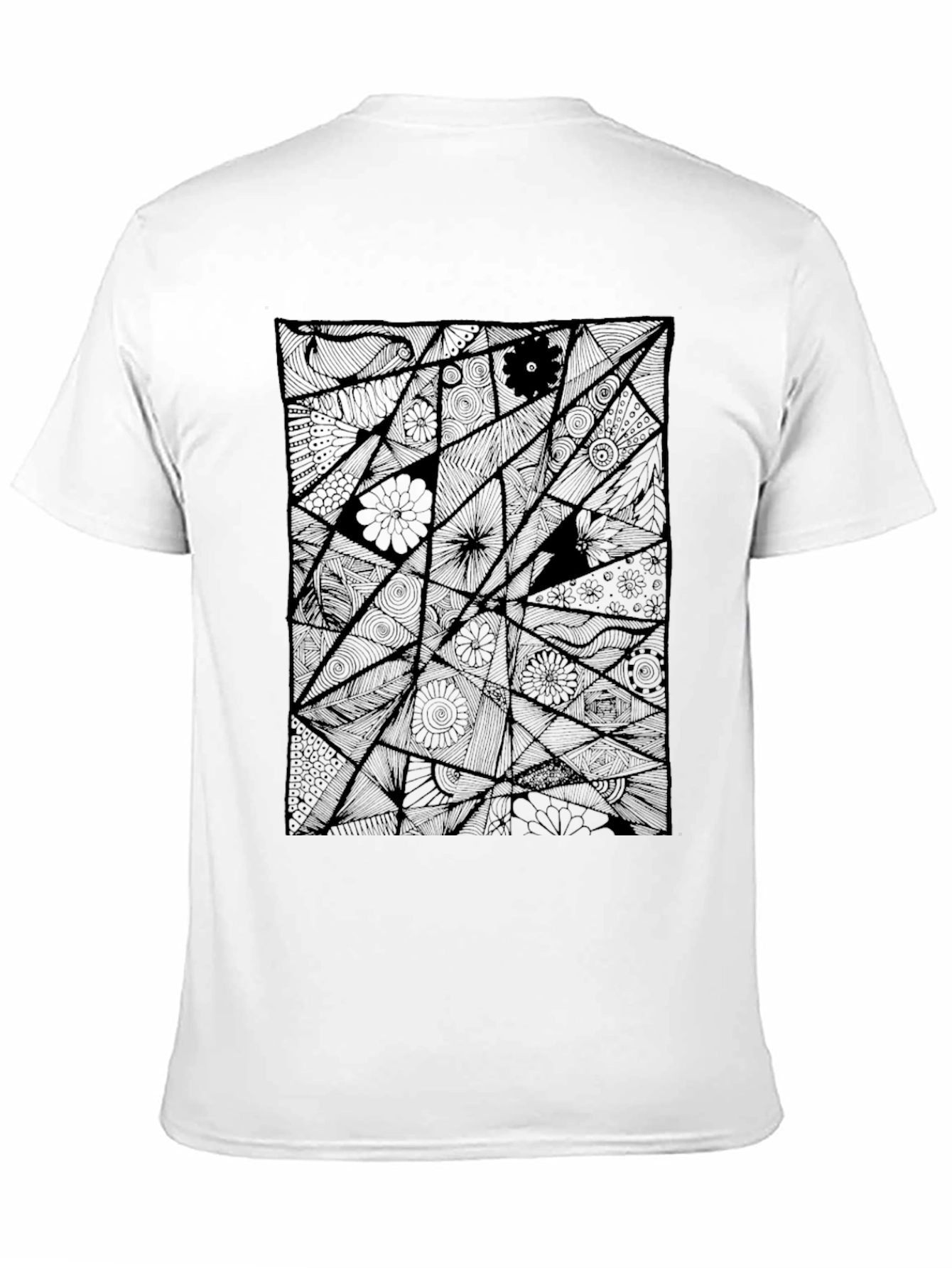 Abstract Geometric Black Graphic T-Shirt
