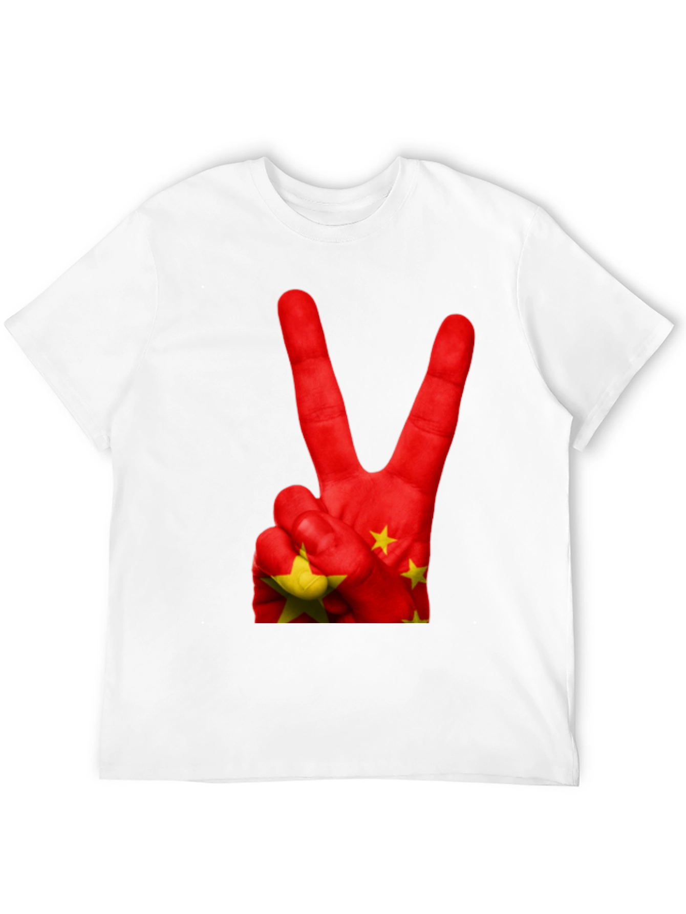 China Flag Peace Sign Graphic T-Shirt
