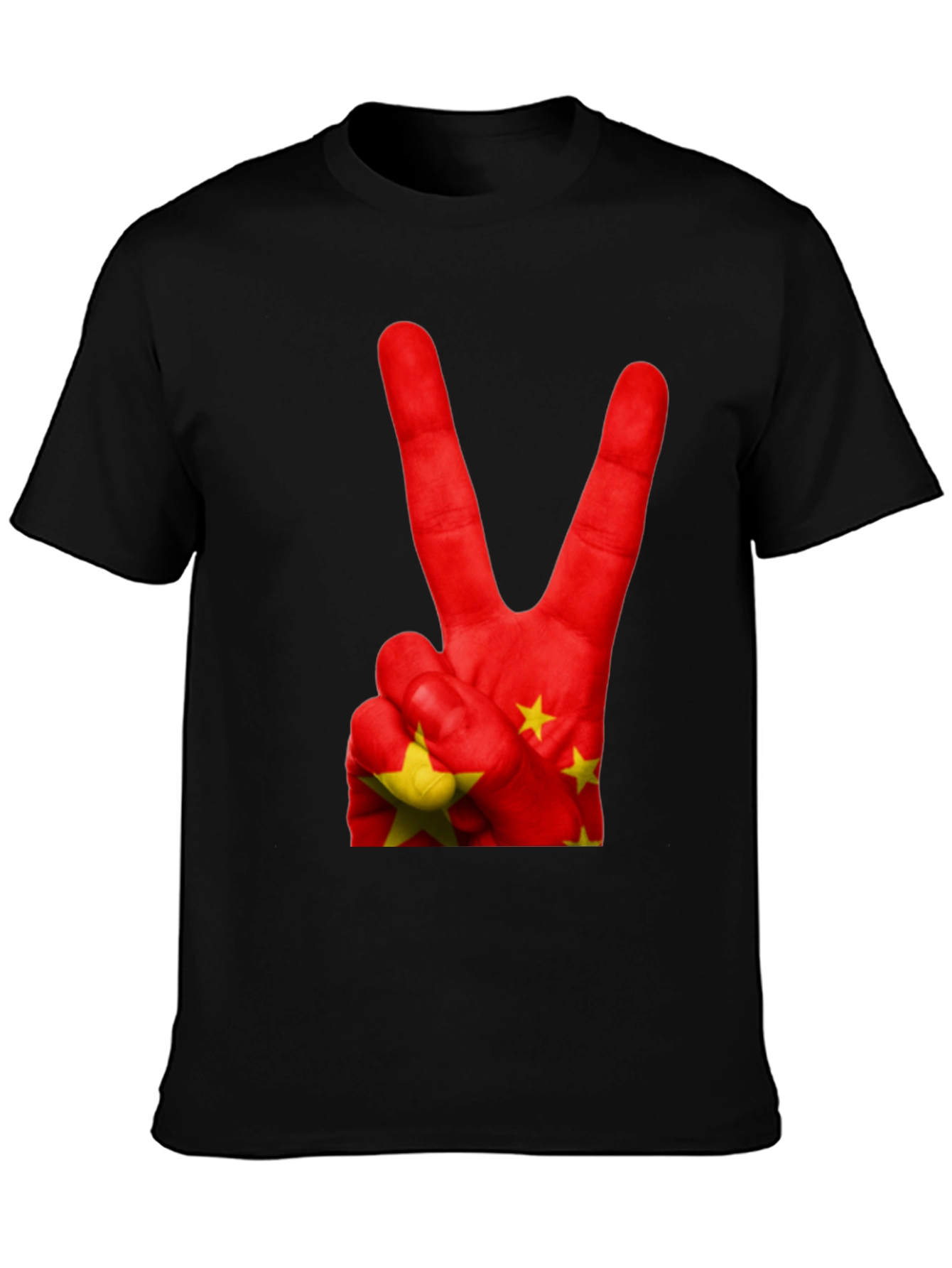 China Flag Peace Sign Graphic T-Shirt