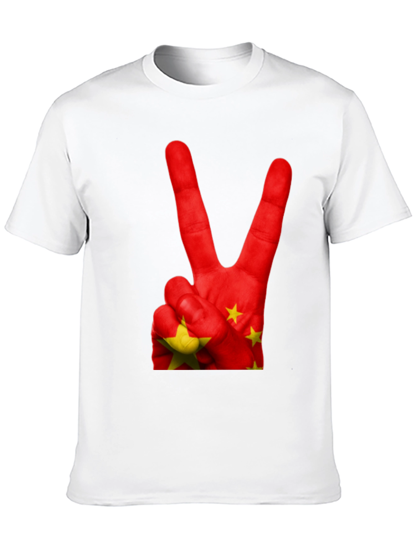 China Flag Peace Sign Graphic T-Shirt