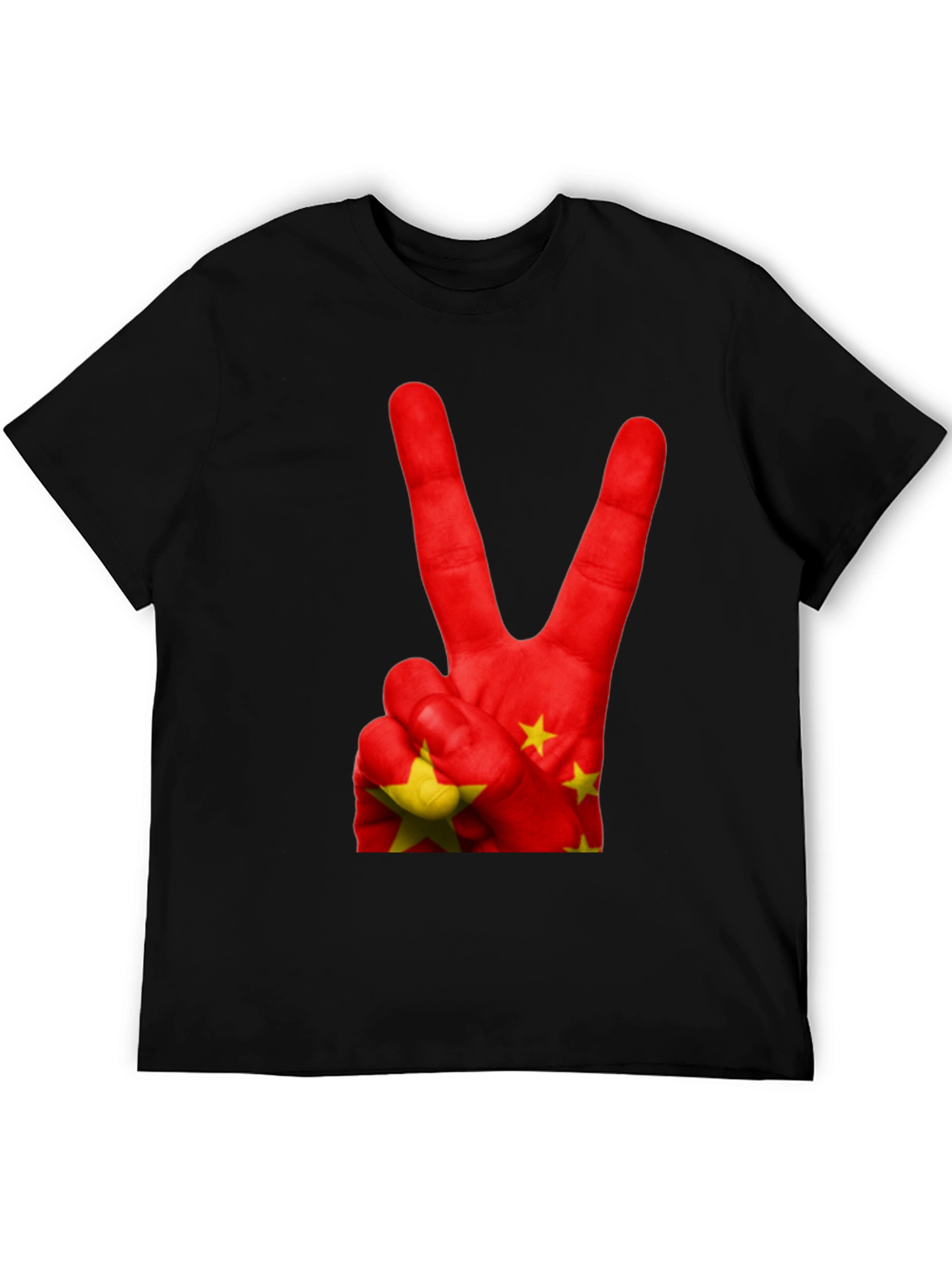 China Flag Peace Sign Graphic T-Shirt