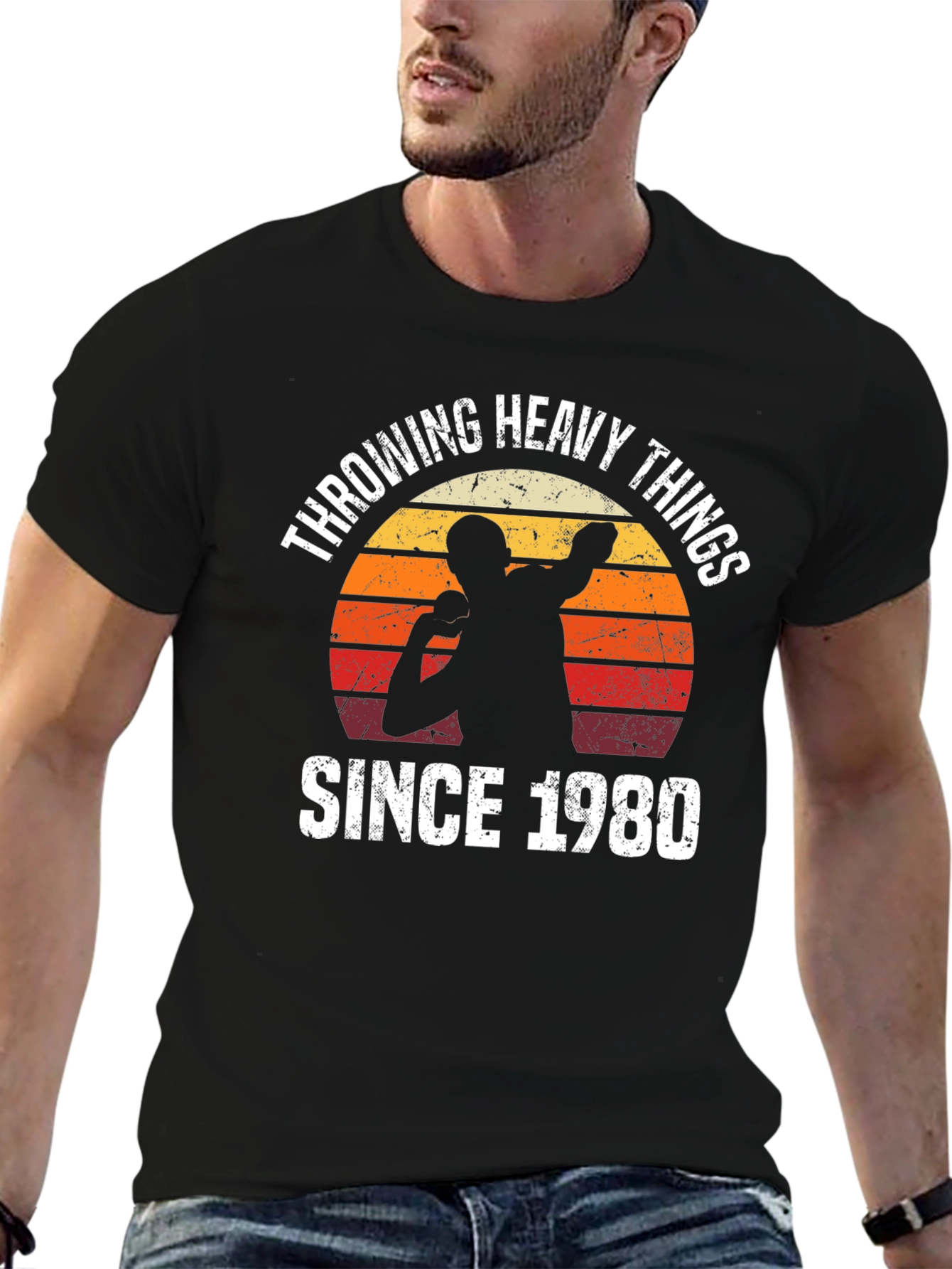 Throwing Heavy Things Since 1980 Graphic Tee