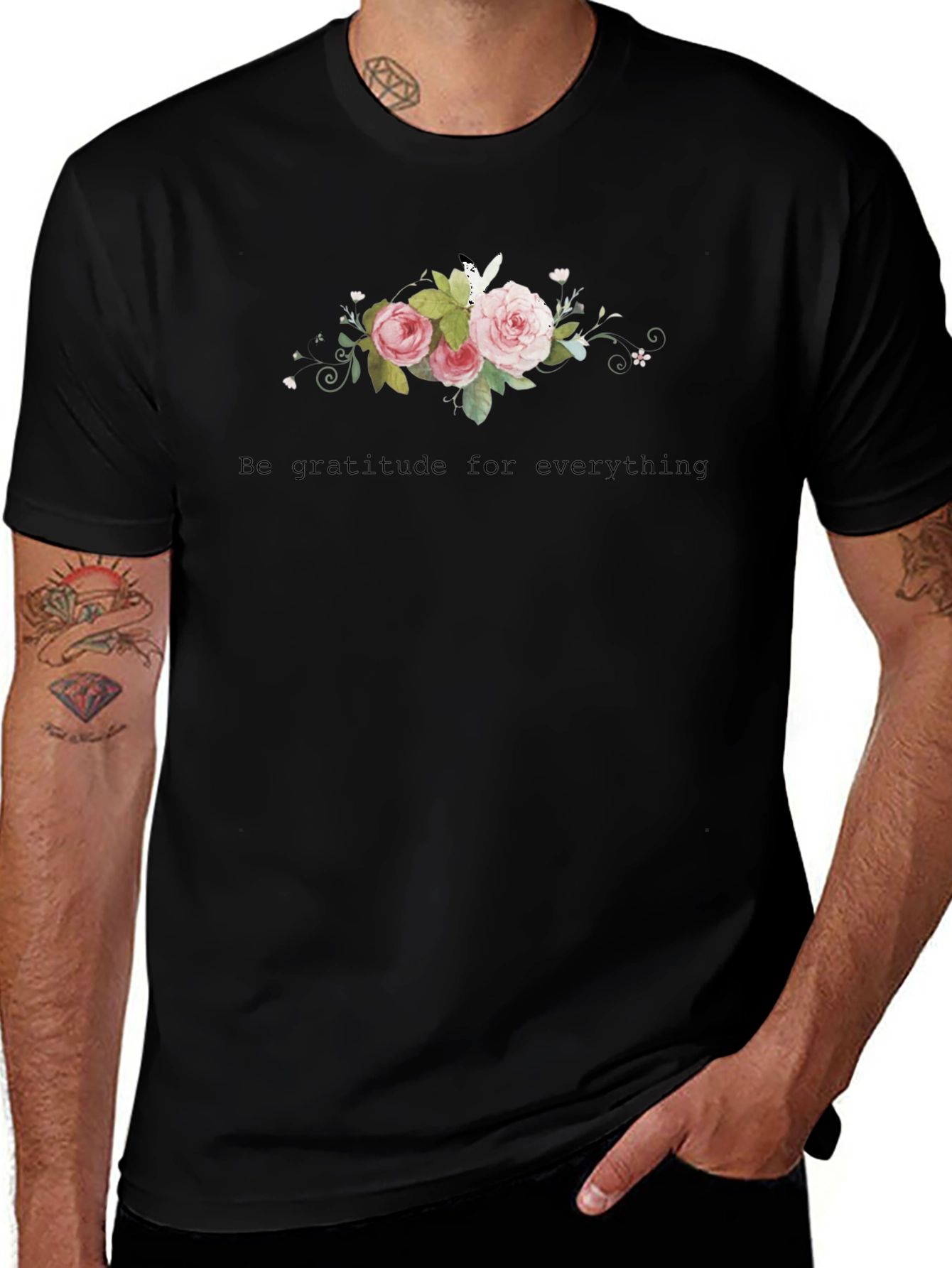 Floral Bouquet Graphic Tee - Gratitude Shirt