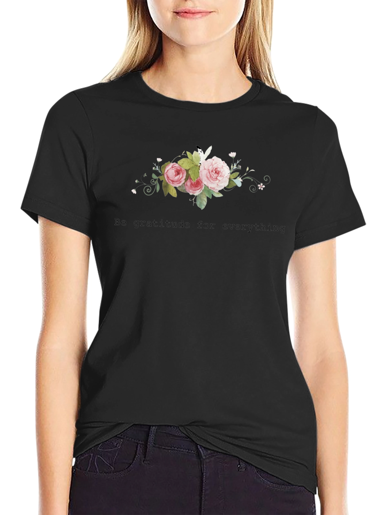 Floral Bouquet Graphic Tee - Gratitude Shirt