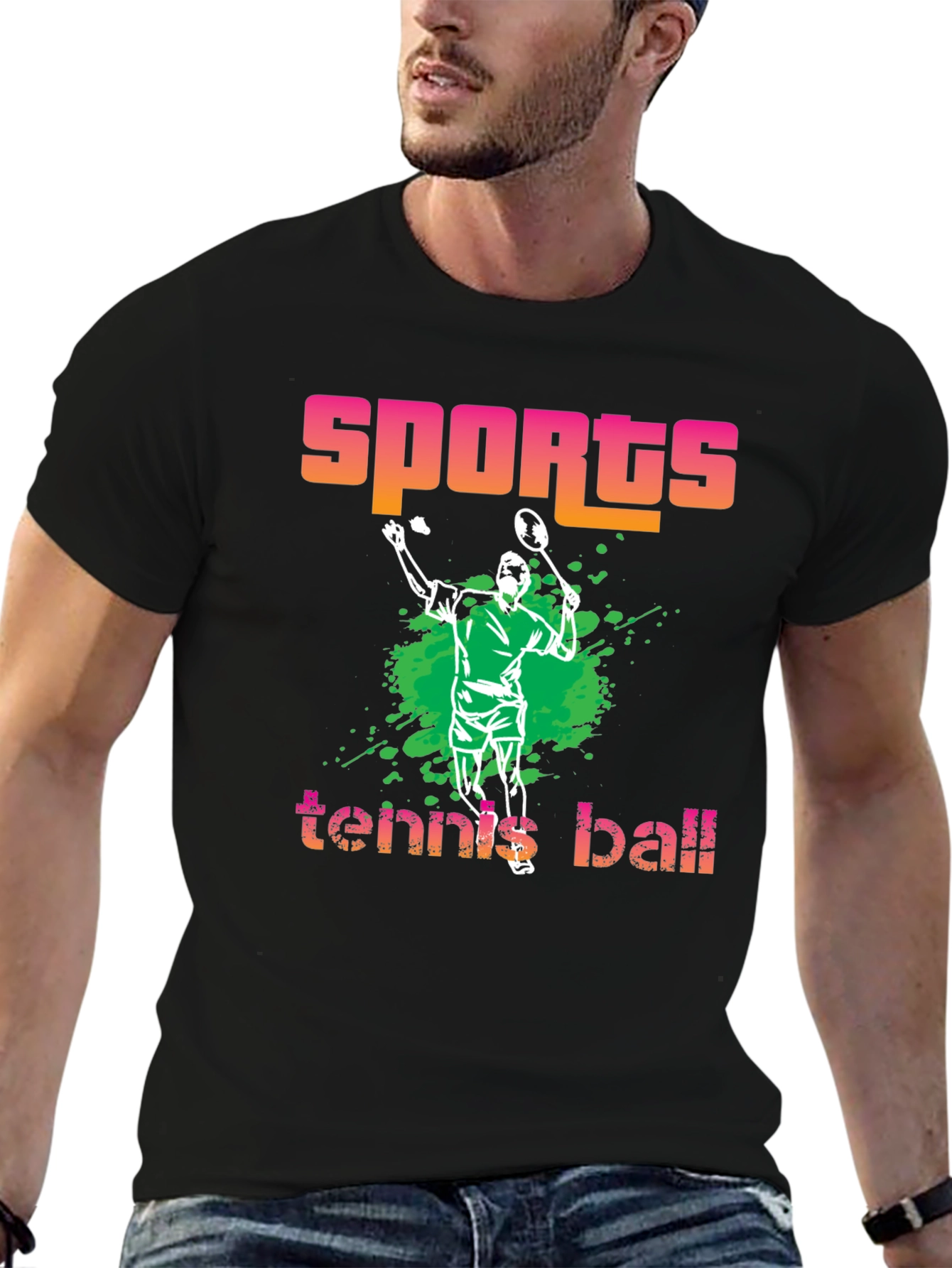 Sports Tennis Ball Graphic T-Shirt