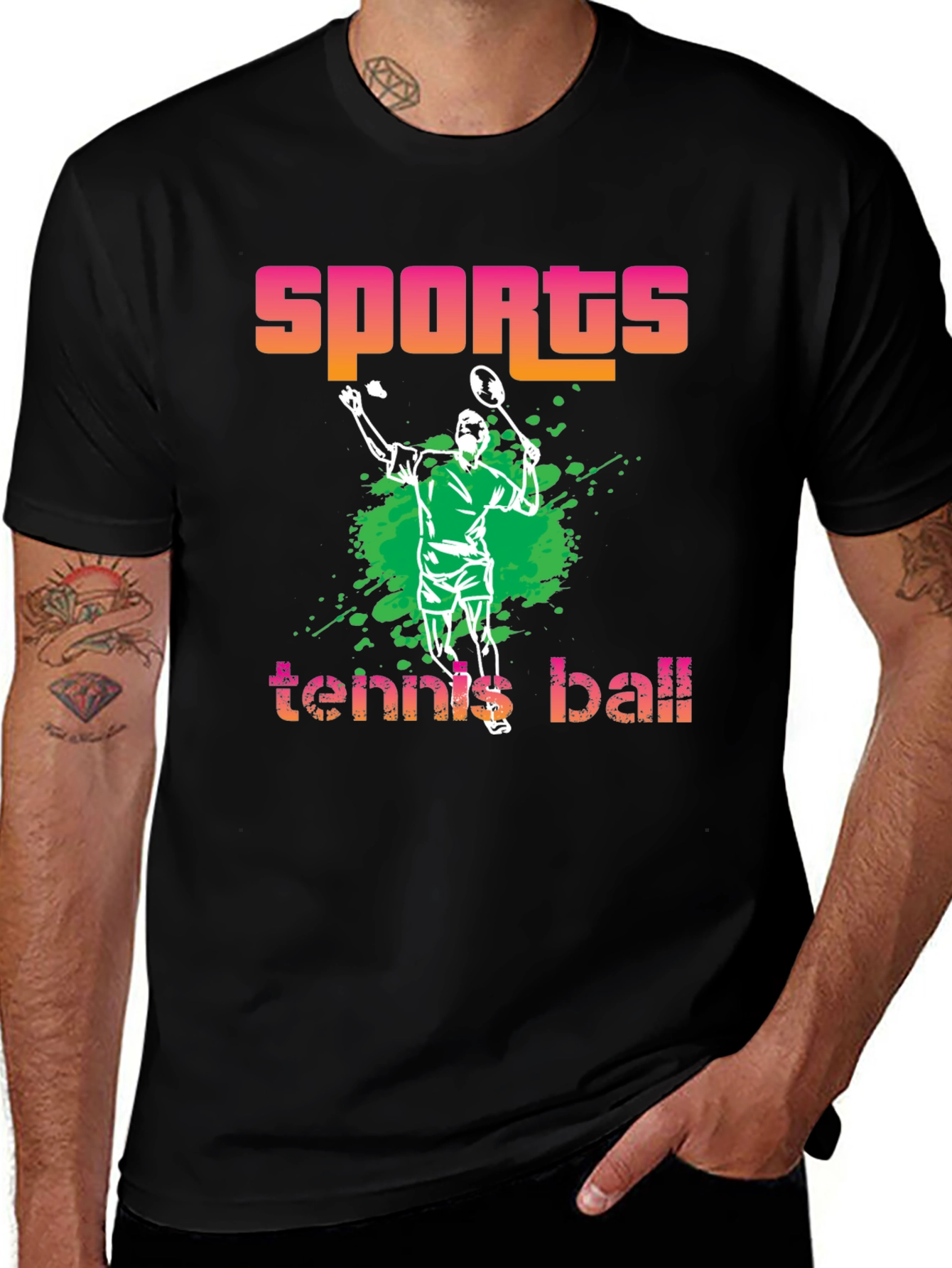 Sports Tennis Ball Graphic T-Shirt