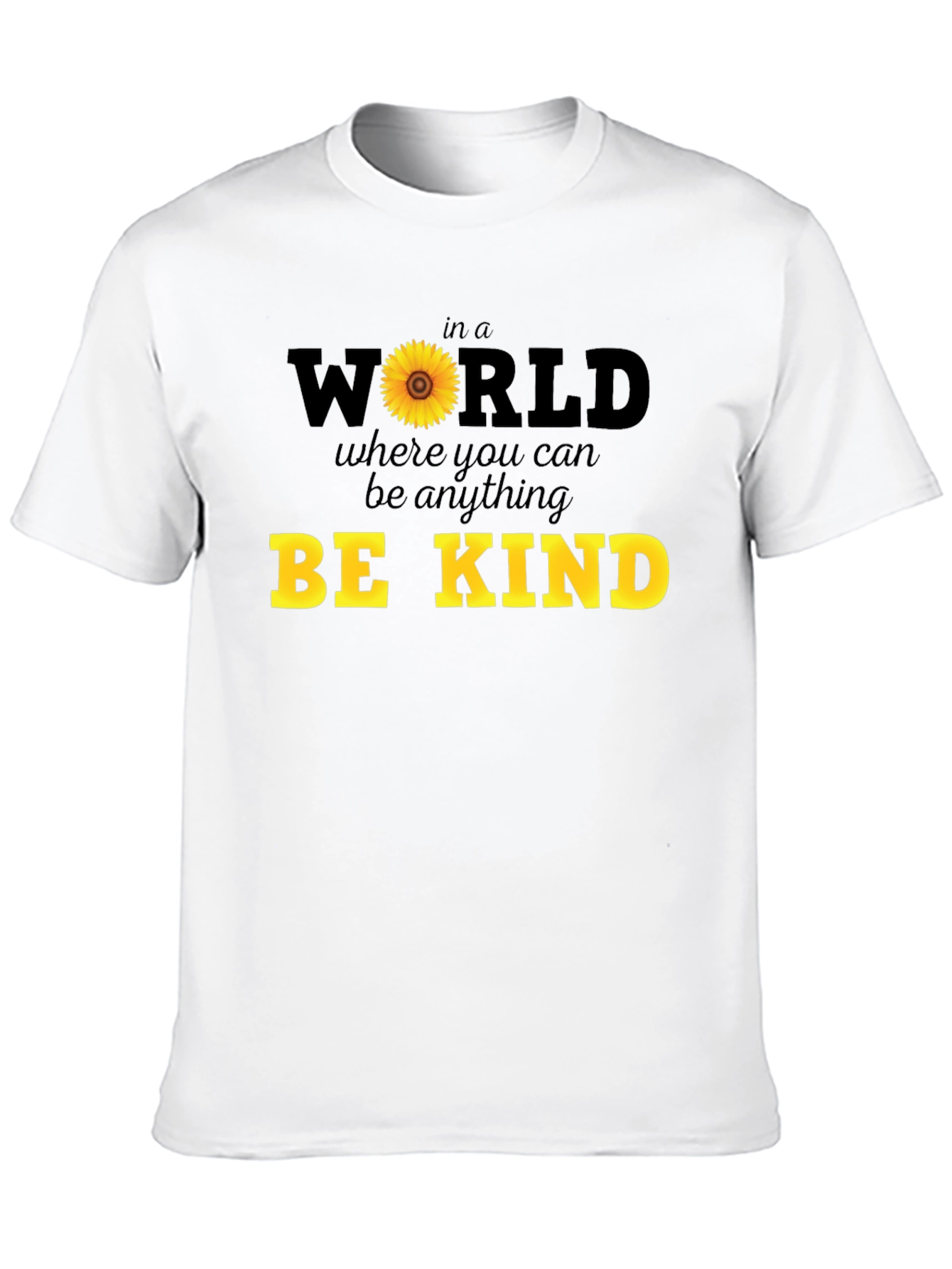 Be Kind Sunflower Graphic Tee - Black Unisex T-Shirt