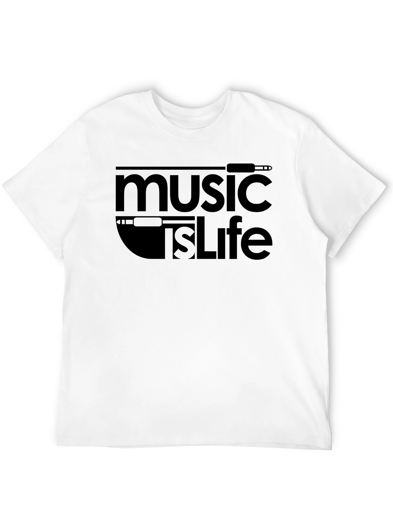 Music is Life Black Graphic T-Shirt