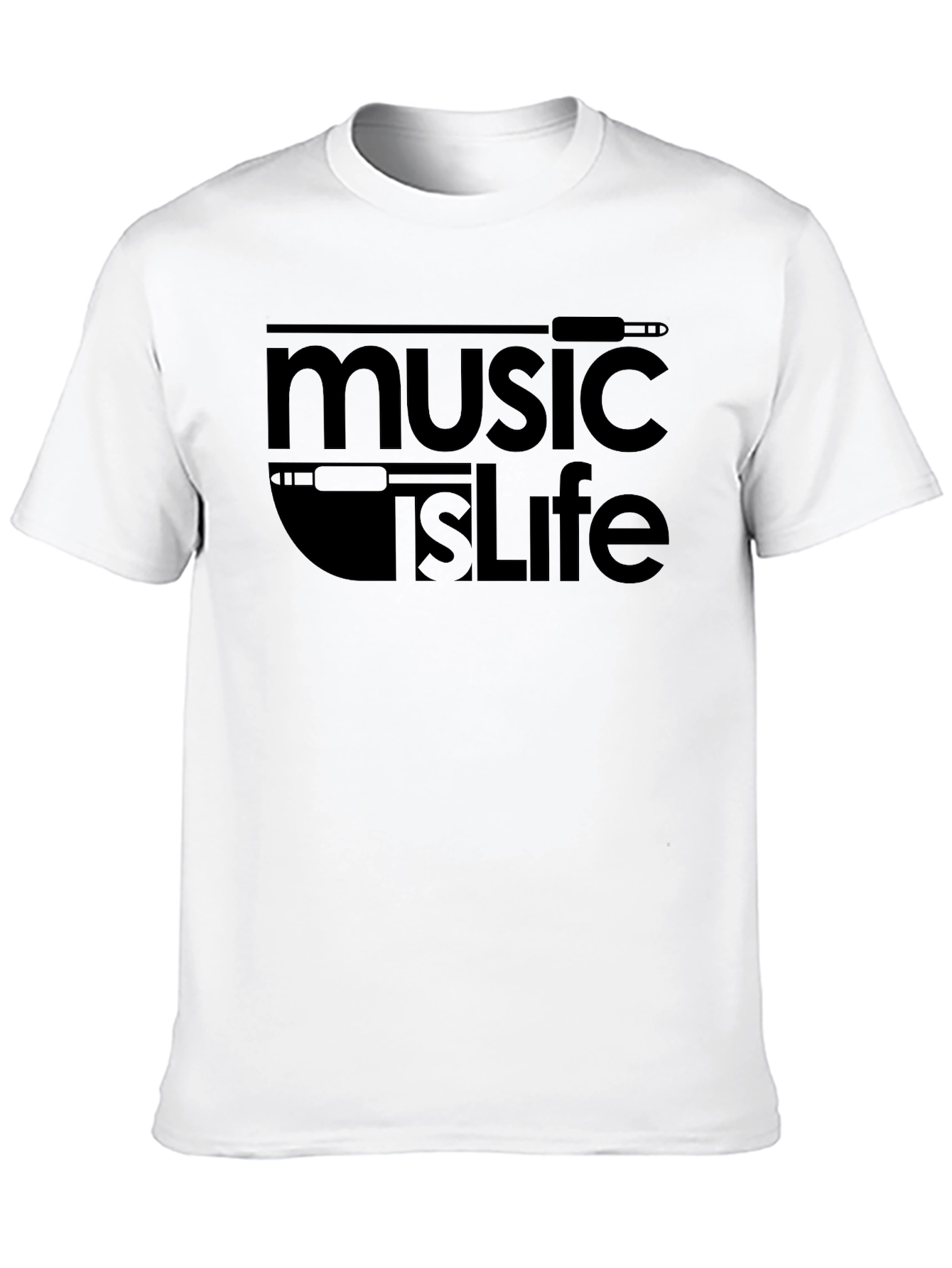 Music is Life Black Graphic T-Shirt
