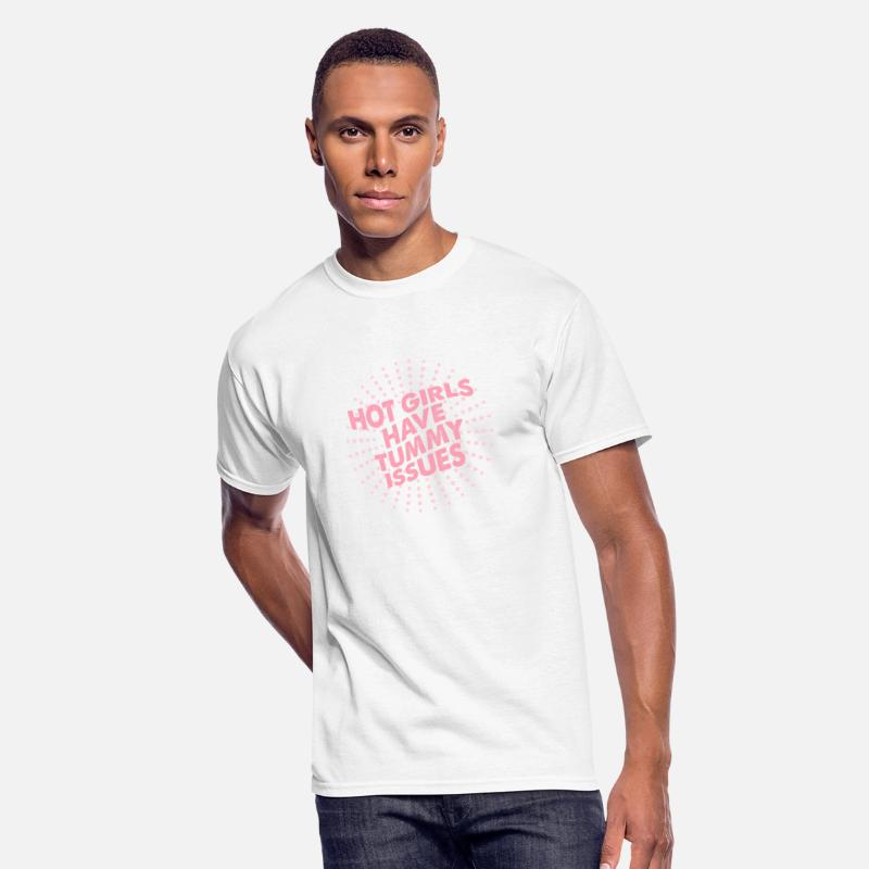 Hot Girls Have Tummy Issues Funny Pink Text