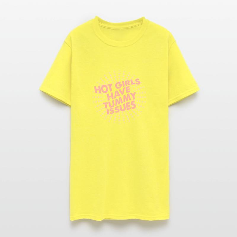 Hot Girls Have Tummy Issues Funny Pink Text