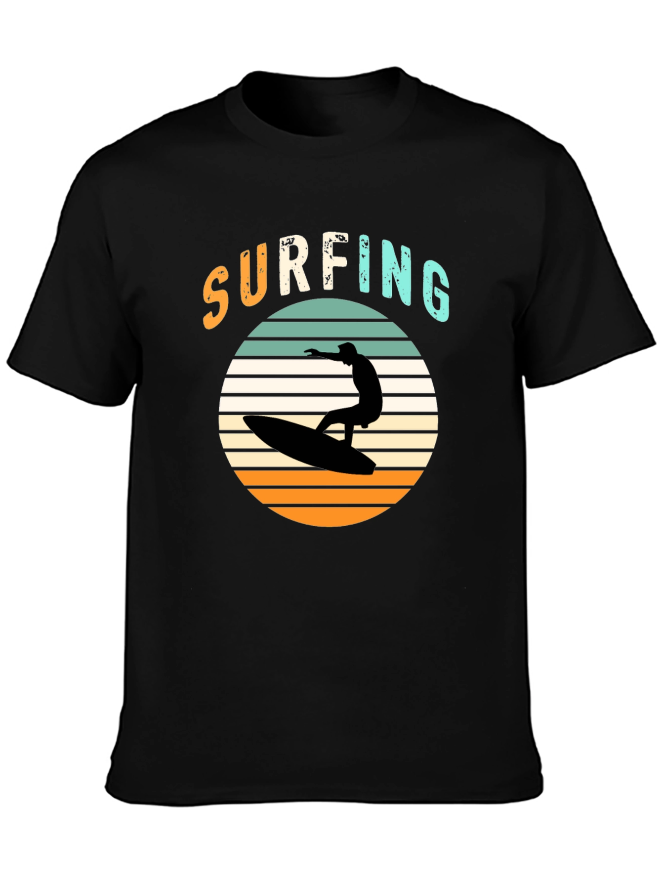 Surfing Silhouette Tee - Retro Style