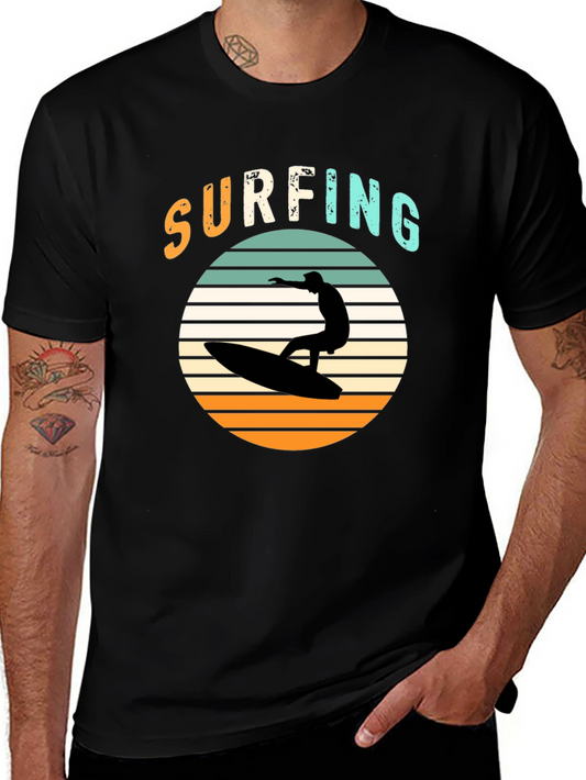 Surfing Silhouette Tee - Retro Style